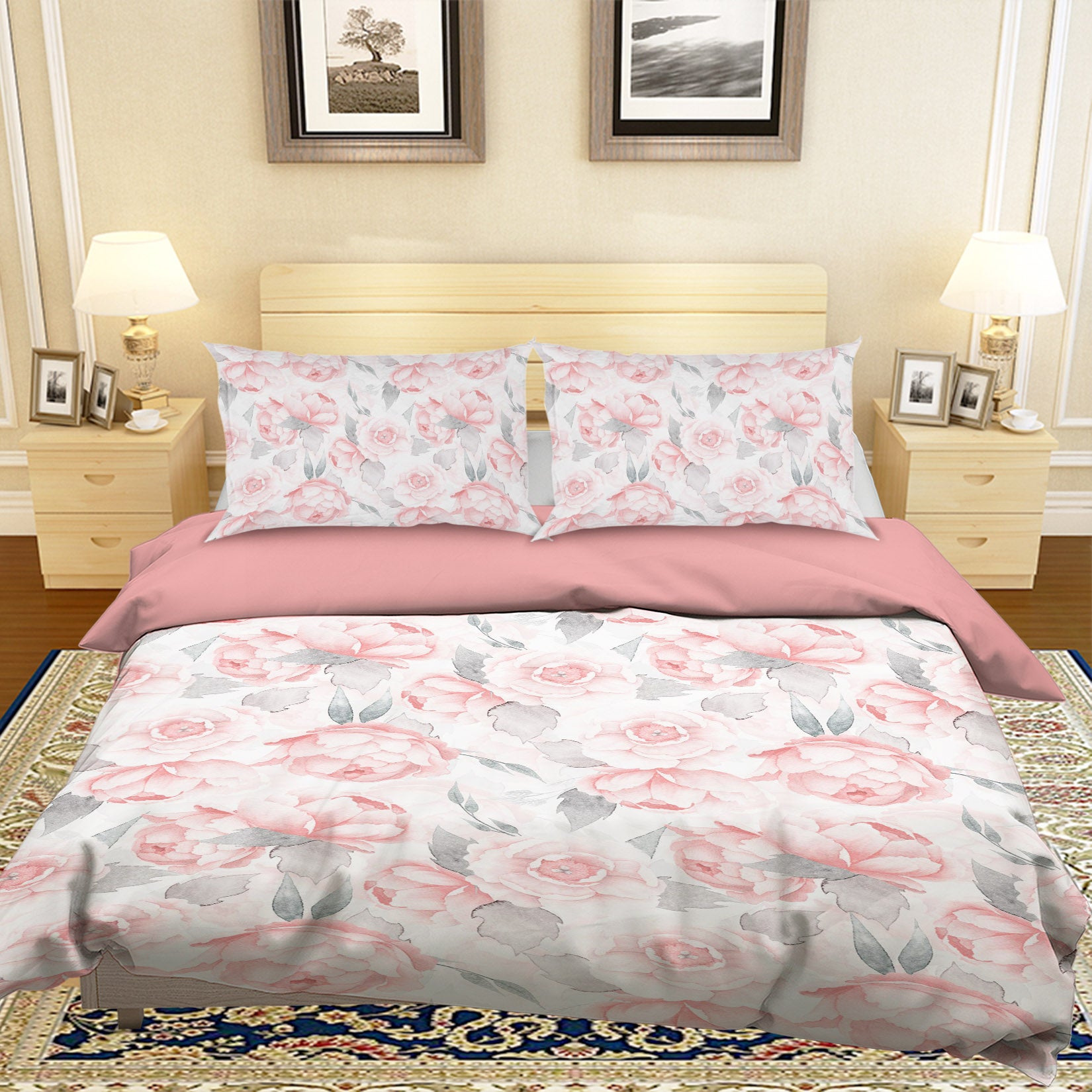 3D Pink Peony 077 Uta Naumann Bedding Bed Pillowcases Quilt