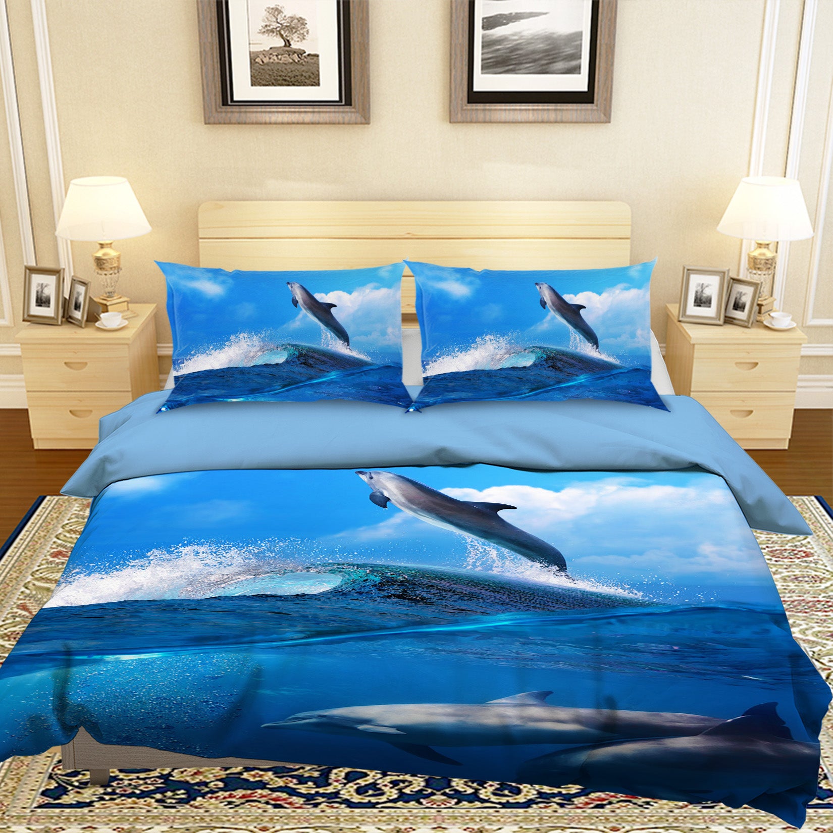 3D Dolphin Jumping 039 Bed Pillowcases Quilt