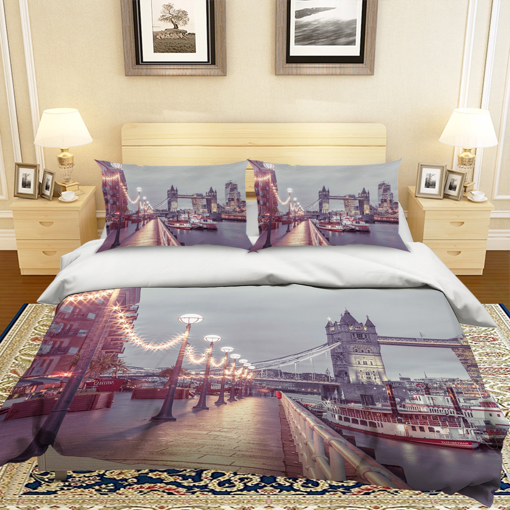 3D Yacht City 1054 Assaf Frank Bedding Bed Pillowcases Quilt