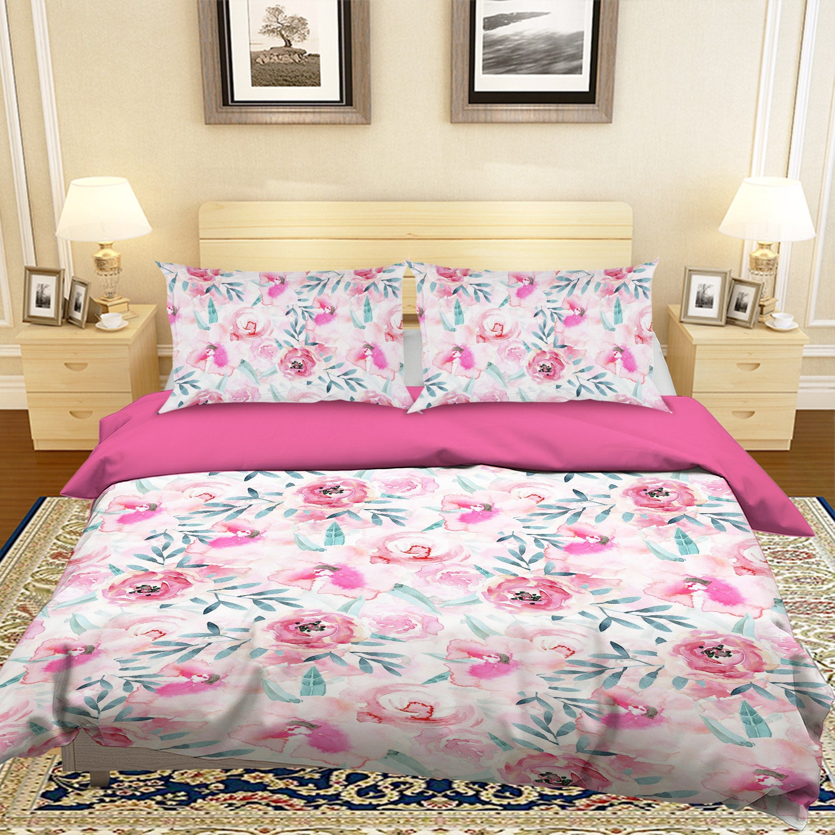 3D Pink Rose 058 Uta Naumann Bedding Bed Pillowcases Quilt
