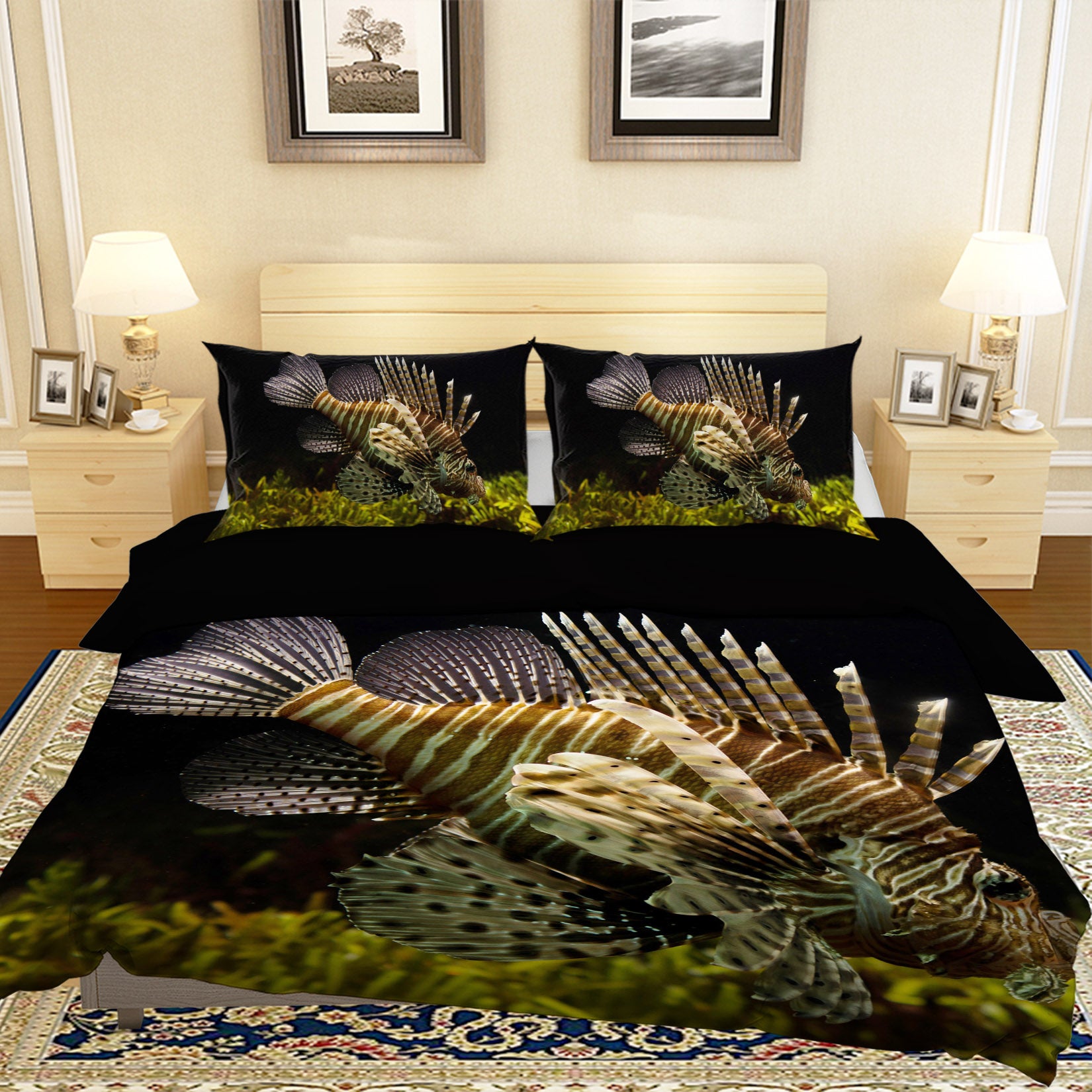 3D Lionfish Seabed 086 Bed Pillowcases Quilt