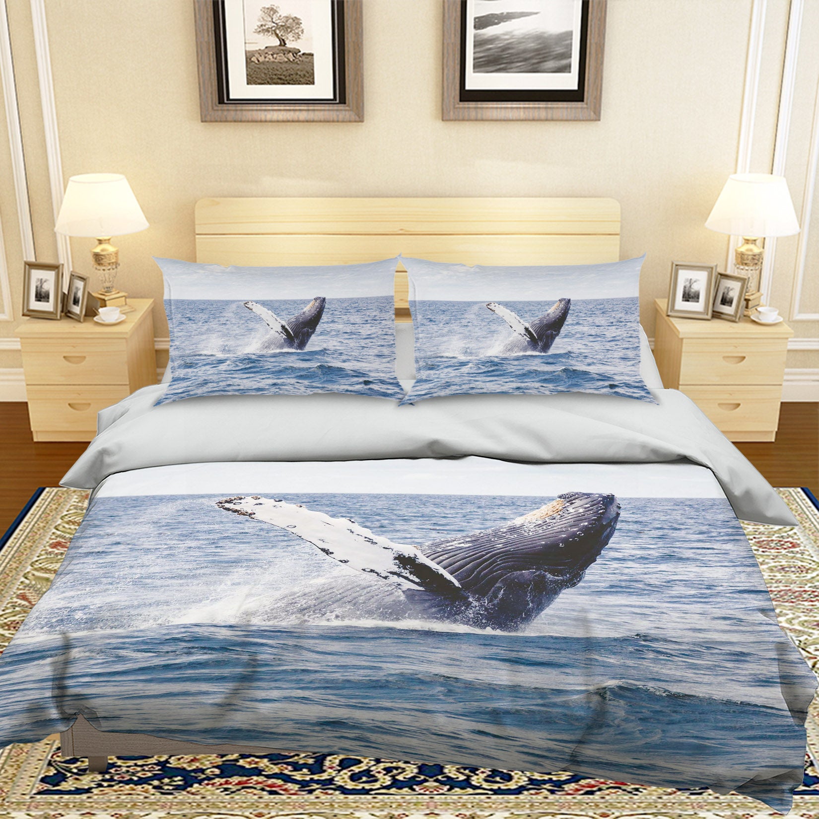 3D Sea Whale 070 Bed Pillowcases Quilt