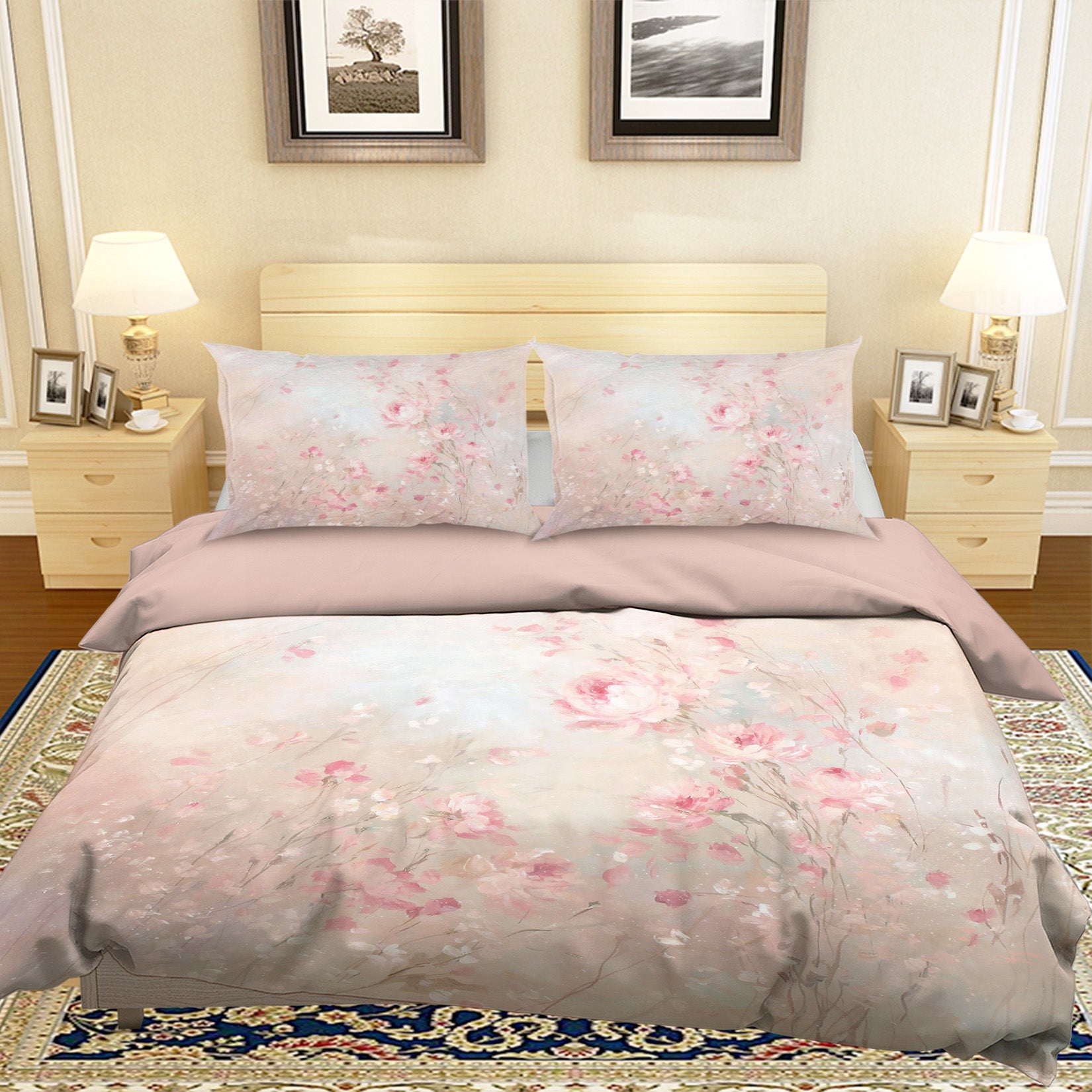 3D Pink Rose 026 Debi Coules Bedding Bed Pillowcases Quilt