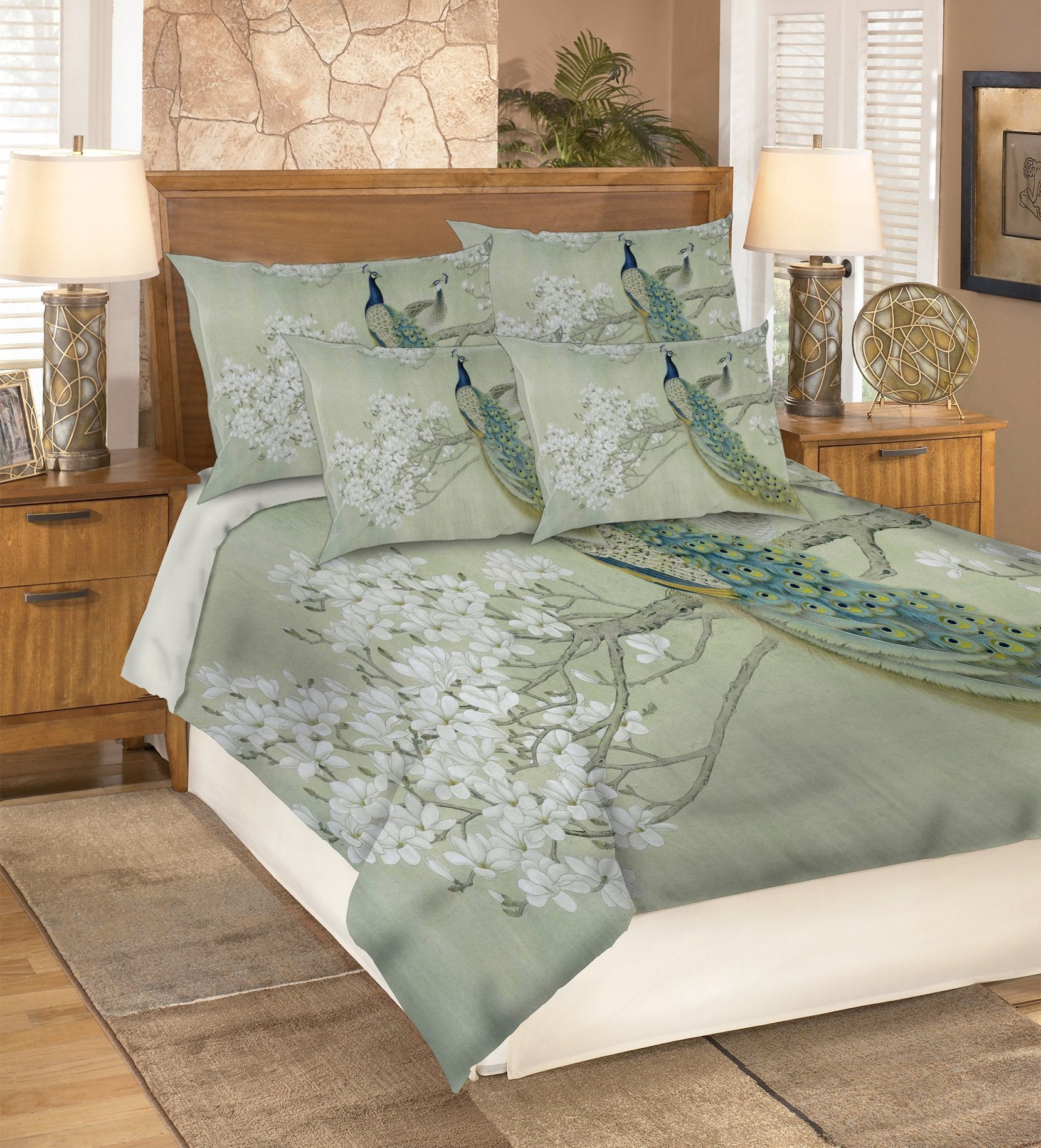 3D Flowers Tree Peacocks 148 Bed Pillowcases Quilt Wallpaper AJ Wallpaper 