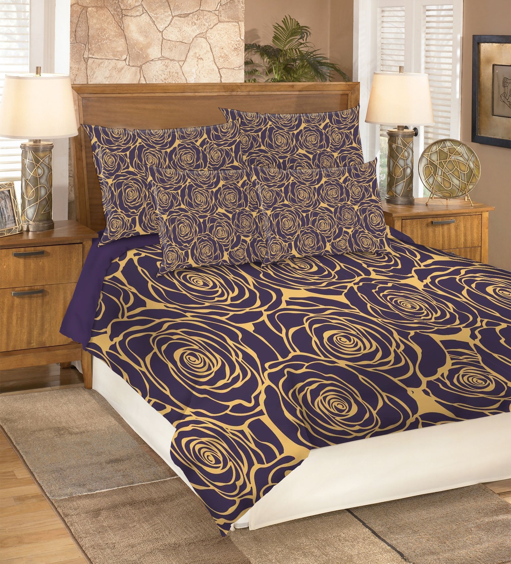 3D Roses Pattern 208 Bed Pillowcases Quilt Wallpaper AJ Wallpaper 