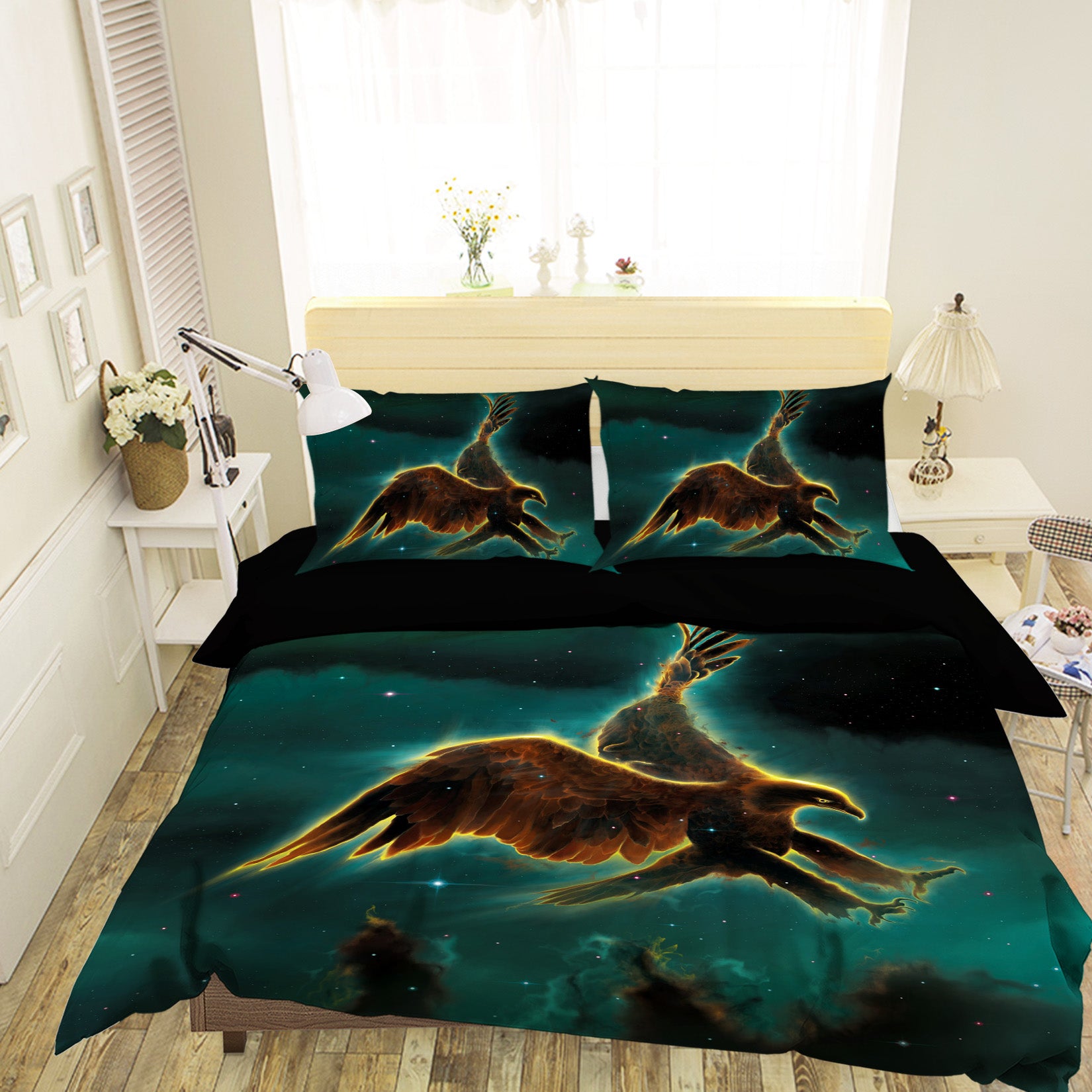 3D Eagle Galaxy 043 Bed Pillowcases Quilt Exclusive Designer Vincent