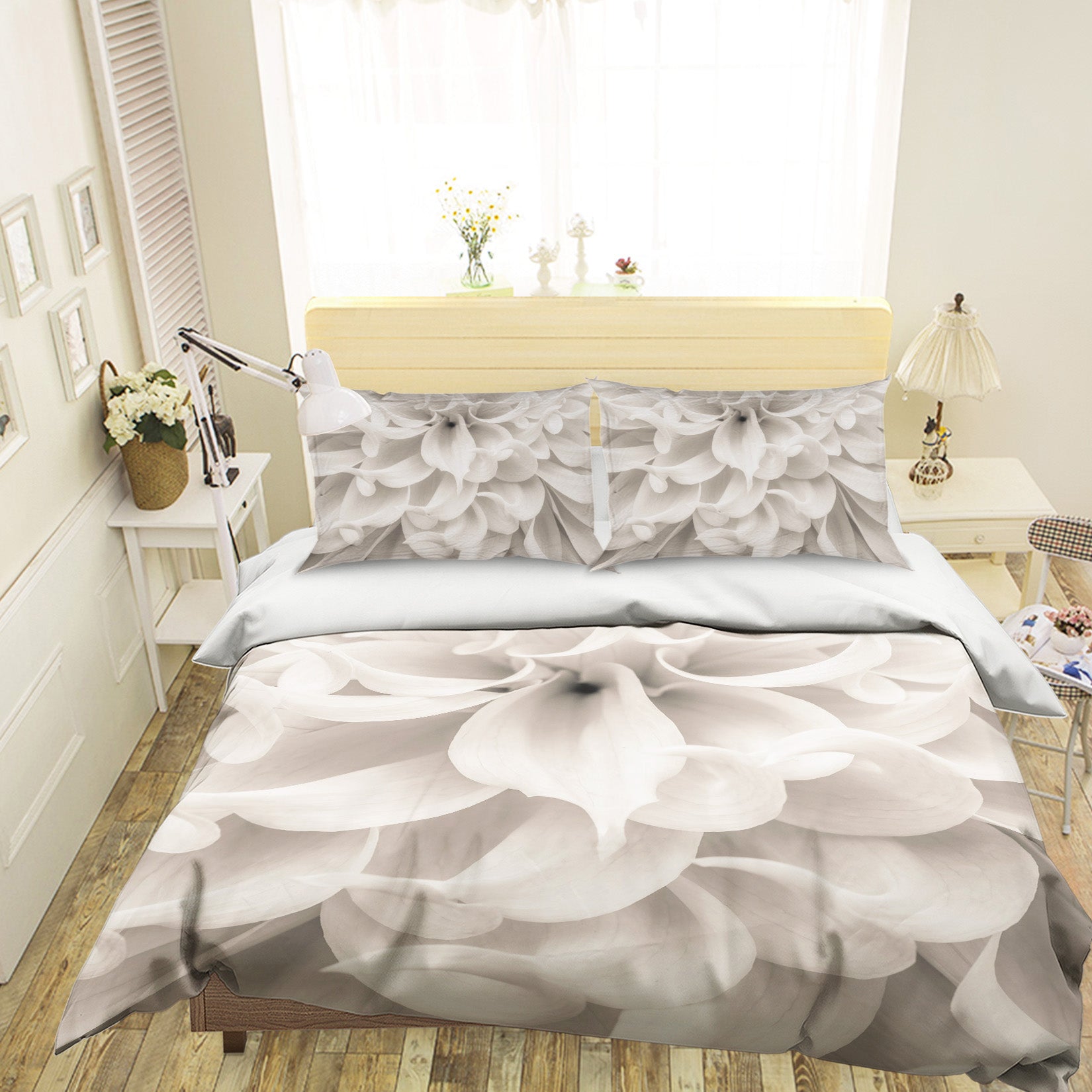 3D White Petal 7199 Assaf Frank Bedding Bed Pillowcases Quilt Cover Duvet Cover
