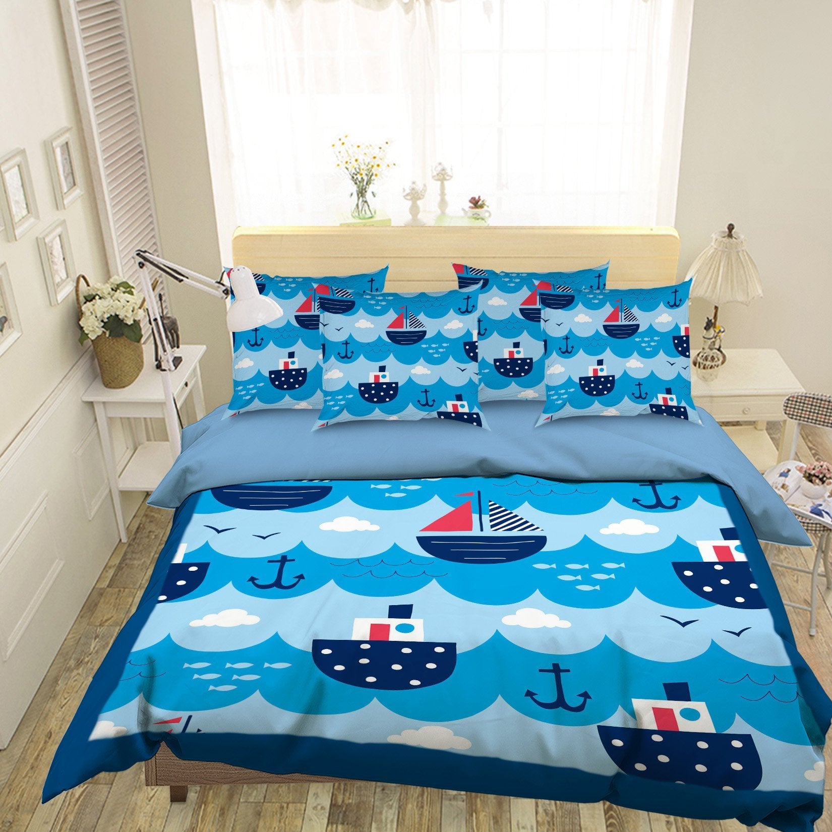 3D Small Sailboate 104 Bed Pillowcases Quilt Wallpaper AJ Wallpaper 