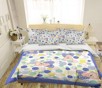 3D Cycling Bear 180 Bed Pillowcases Quilt Wallpaper AJ Wallpaper 