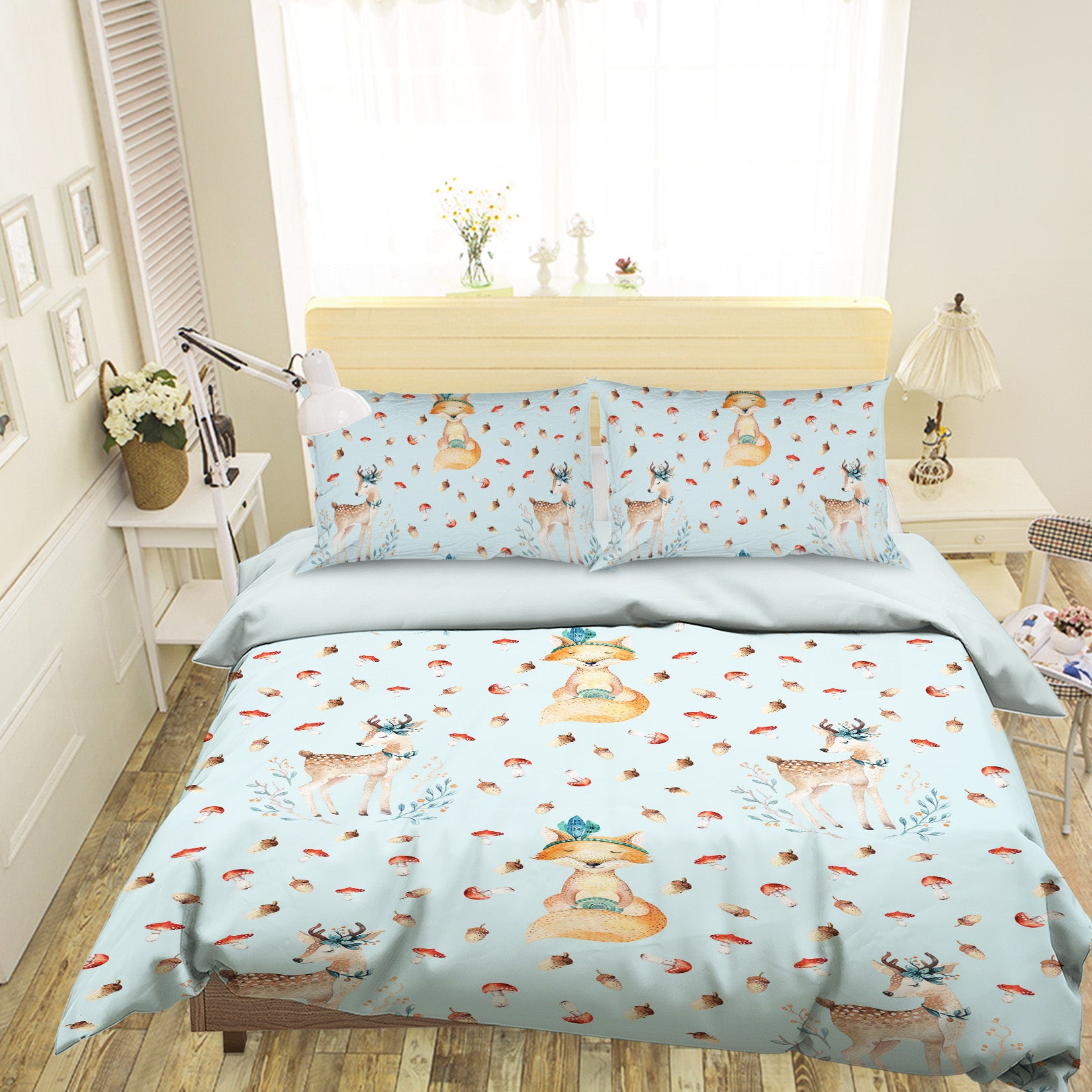 3D Mushroom Deer 214 Uta Naumann Bedding Bed Pillowcases Quilt