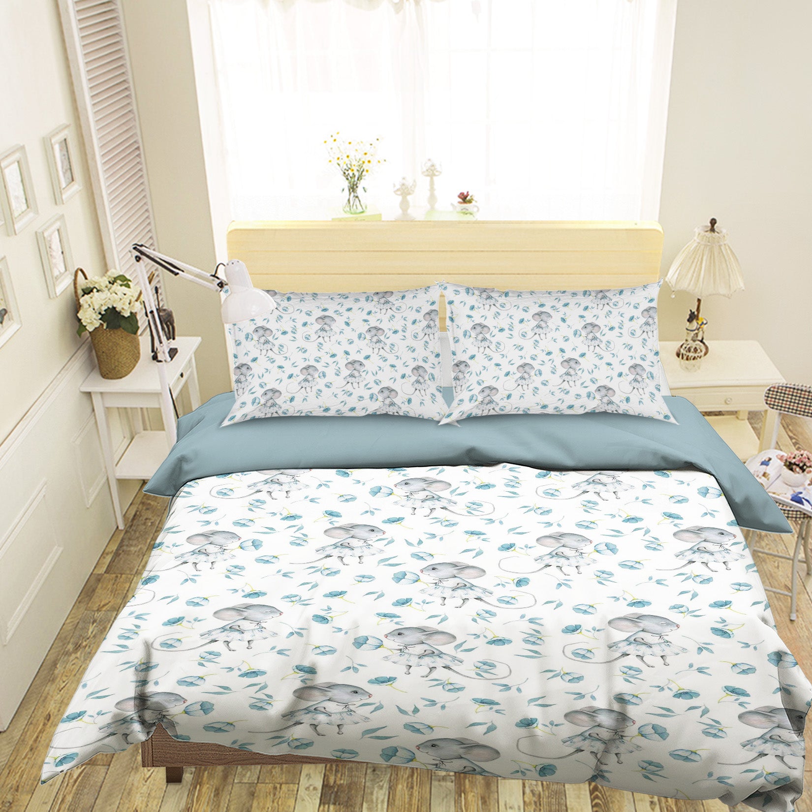 3D Mouse Flower 196 Uta Naumann Bedding Bed Pillowcases Quilt