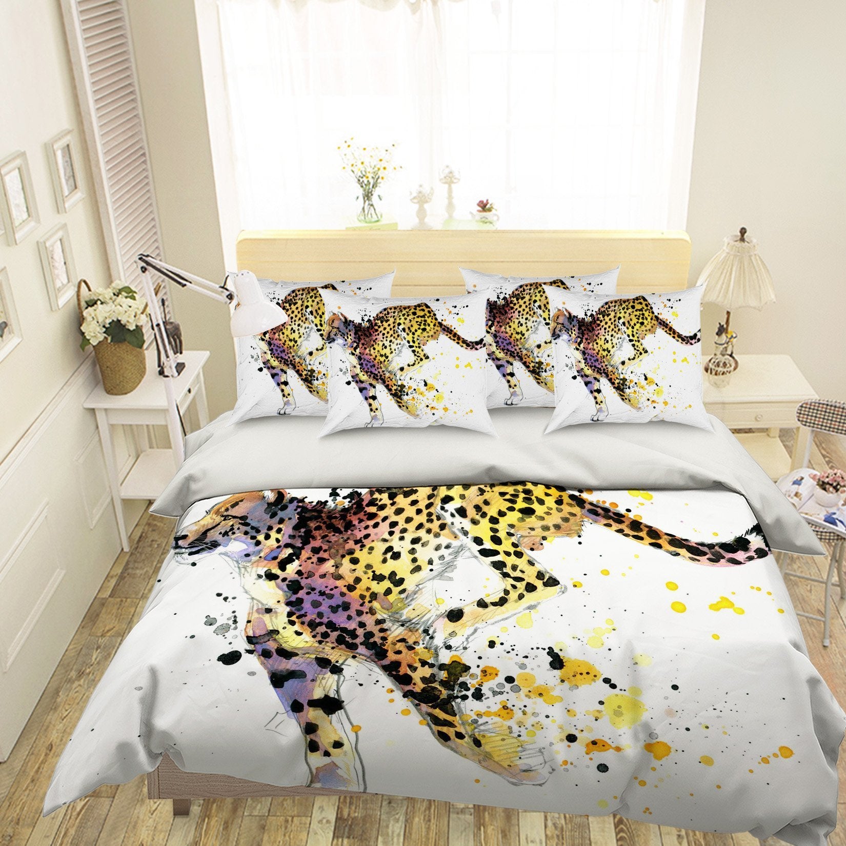 3D Leopard Painting 180 Bed Pillowcases Quilt Wallpaper AJ Wallpaper 