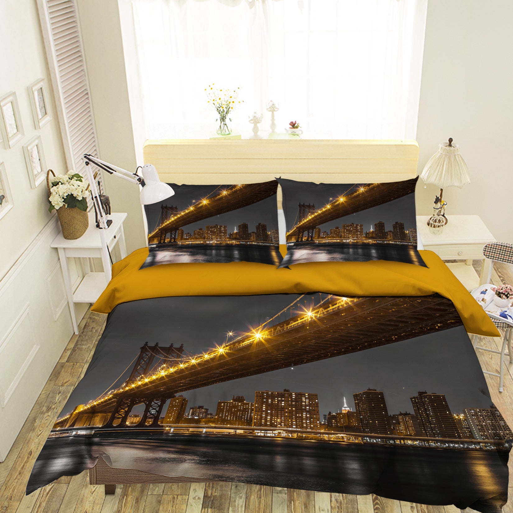 3D Night Bridge 1013 Assaf Frank Bedding Bed Pillowcases Quilt