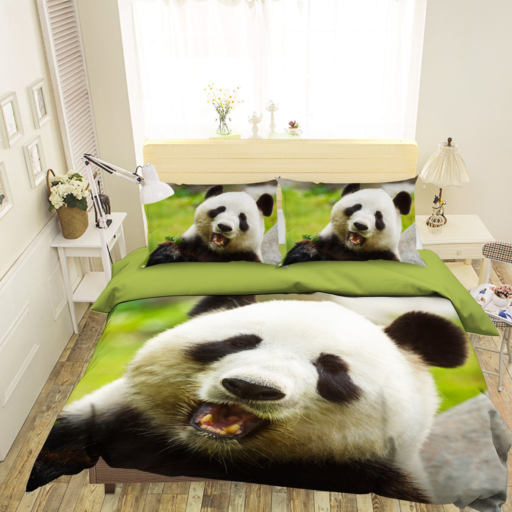 3D Giant Panda 089 Bed Pillowcases Quilt