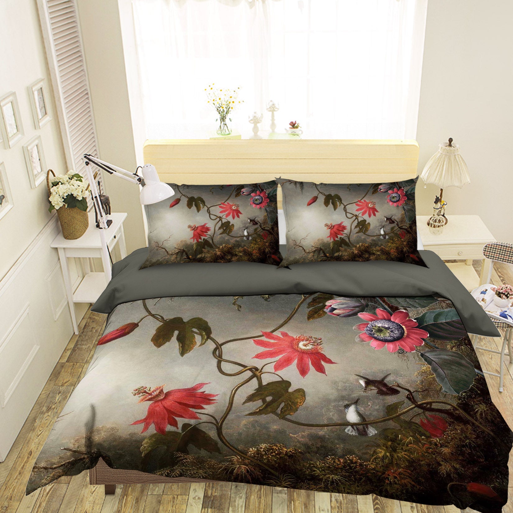 3D Red Flower Bird 032 Uta Naumann Bedding Bed Pillowcases Quilt