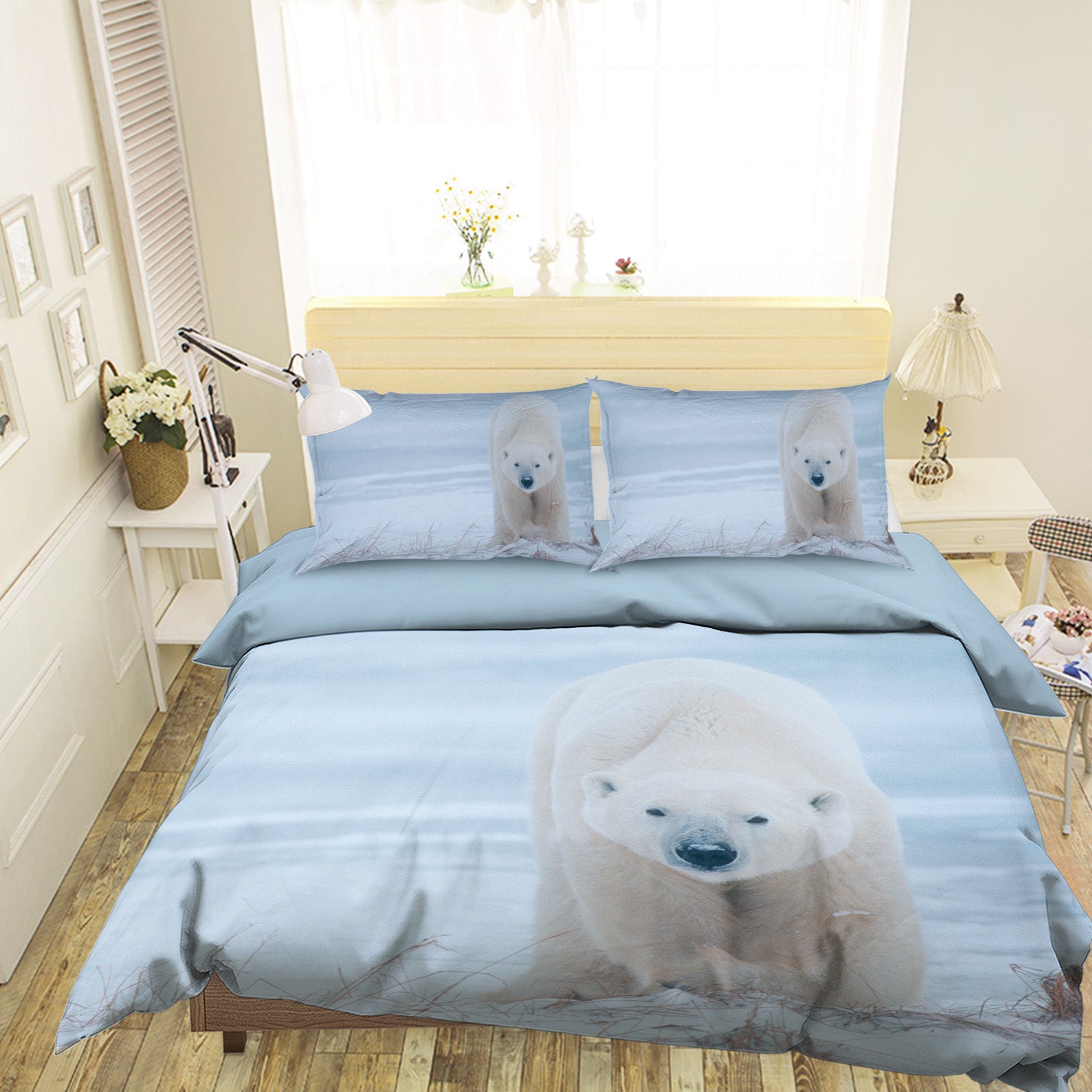 3D Polar Bear 071 Bed Pillowcases Quilt