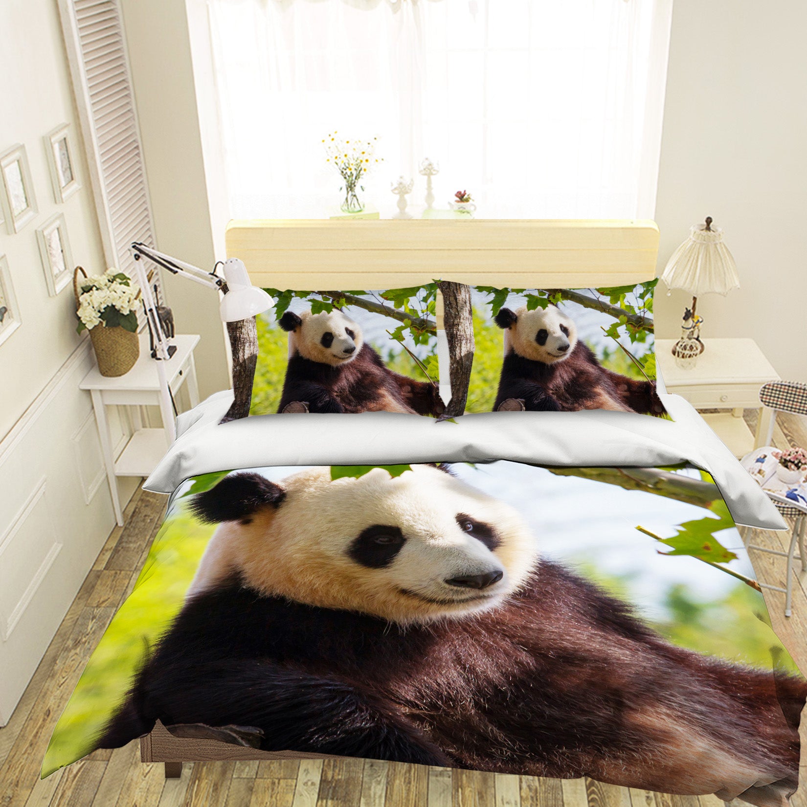 3D Forest Panda 1927 Bed Pillowcases Quilt