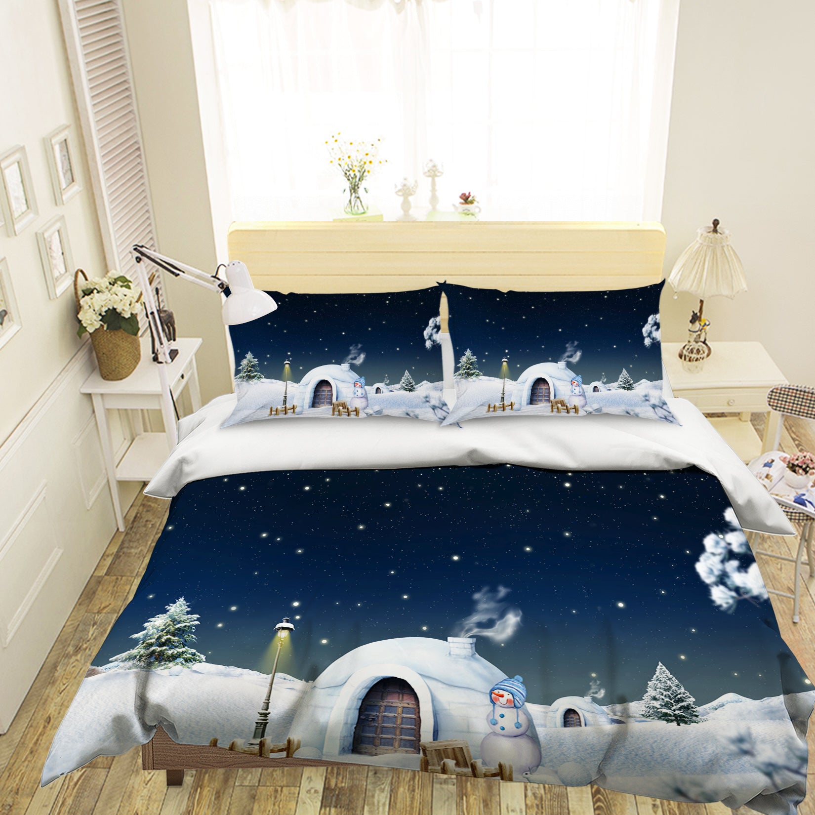 3D Snowman Lgloo 31110 Christmas Quilt Duvet Cover Xmas Bed Pillowcases