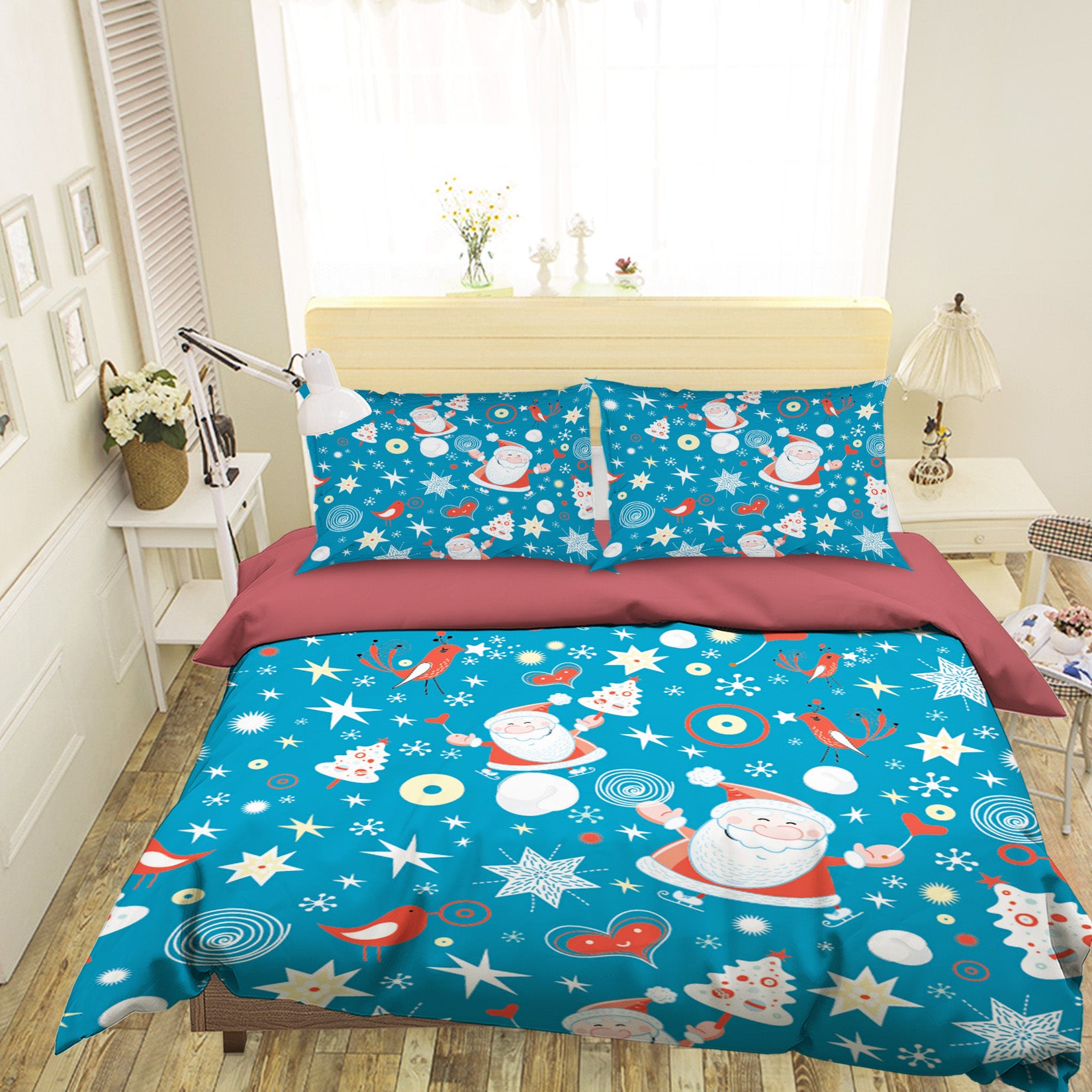 3D Santa Claus Pattern 31132 Christmas Quilt Duvet Cover Xmas Bed Pillowcases