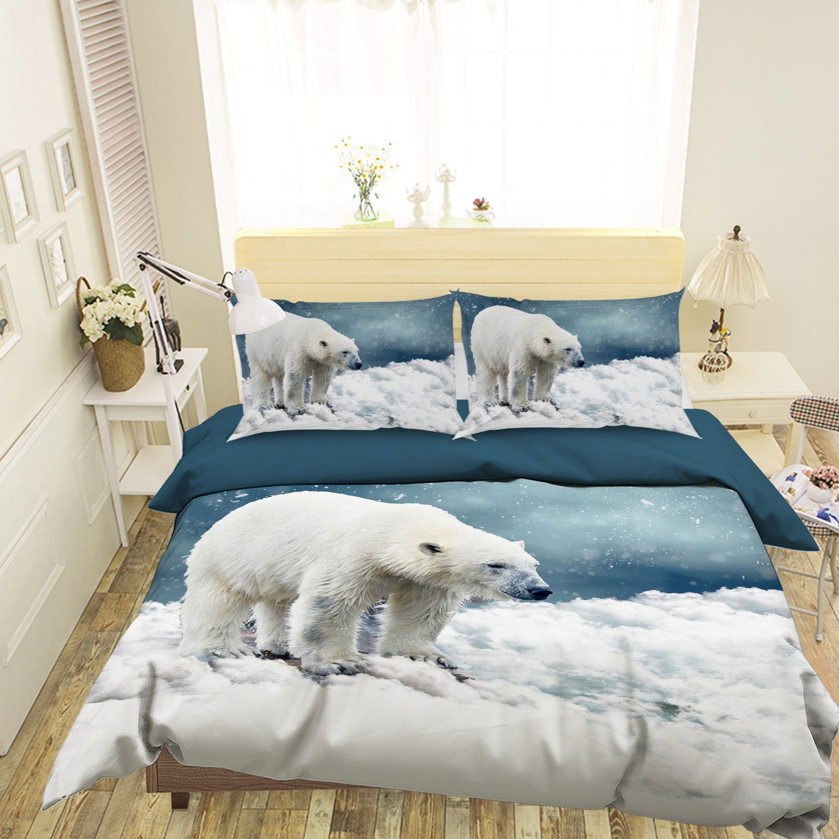 3D Polar Bear 1938 Bed Pillowcases Quilt