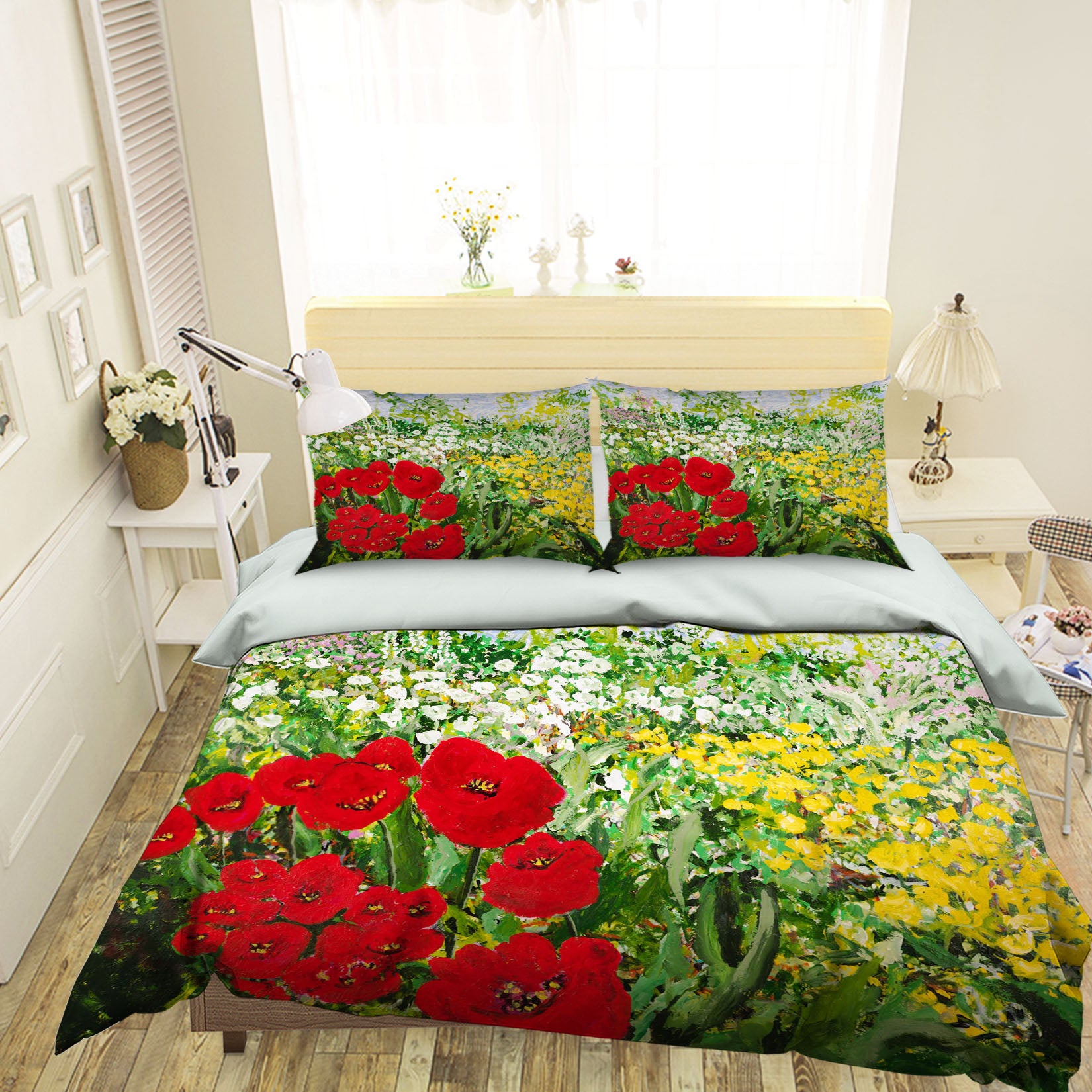 3D Red Flower Blossom 1176 Allan P. Friedlander Bedding Bed Pillowcases Quilt