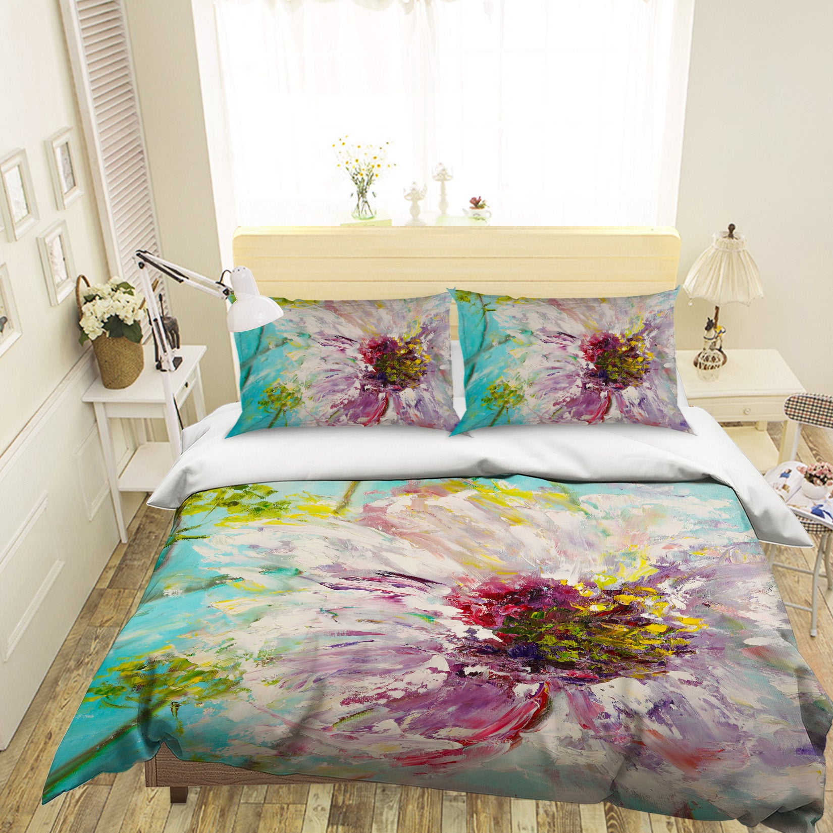 3D Pink Painted Flowers 542 Skromova Marina Bedding Bed Pillowcases Quilt