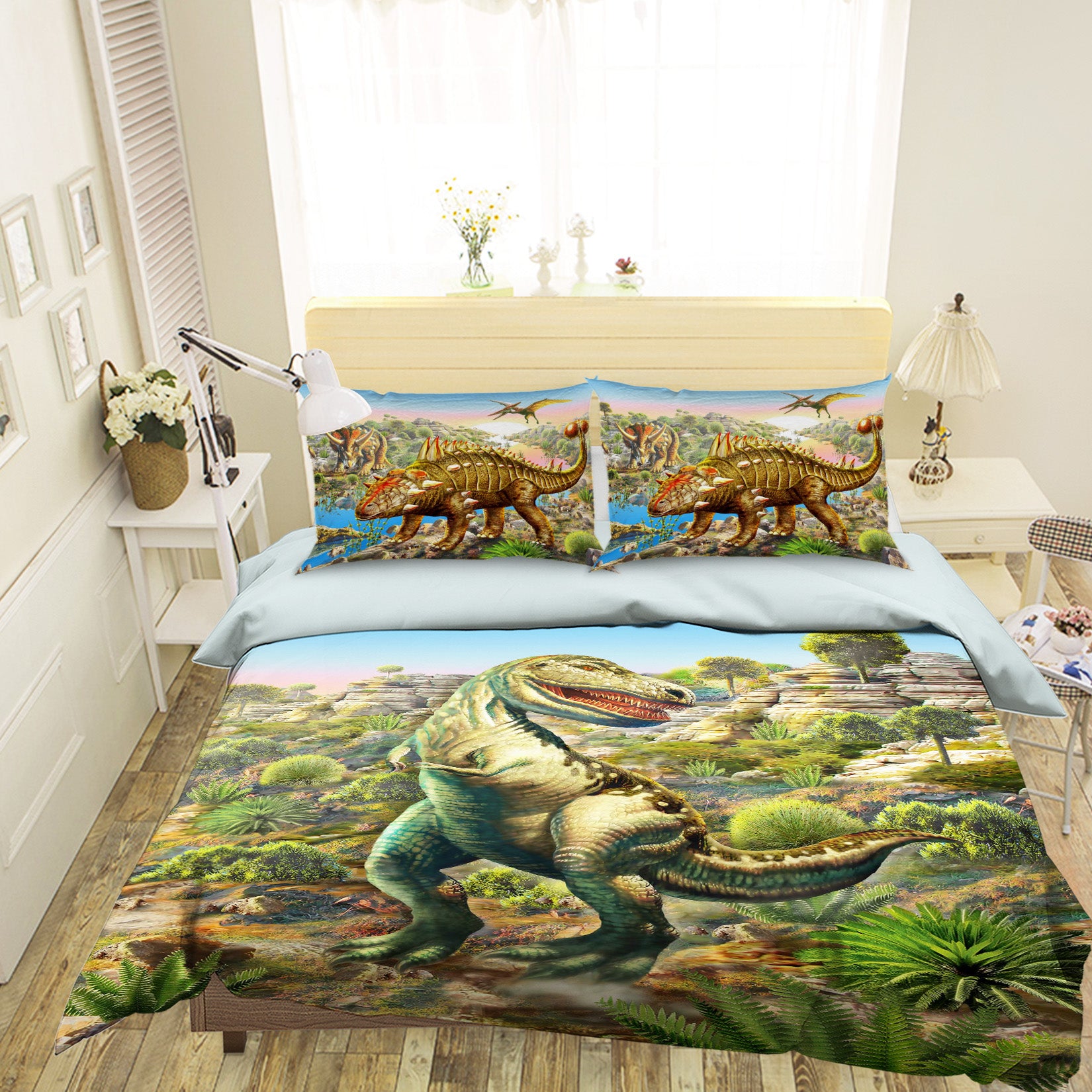 3D Dinosaur World 2103 Adrian Chesterman Bedding Bed Pillowcases Quilt