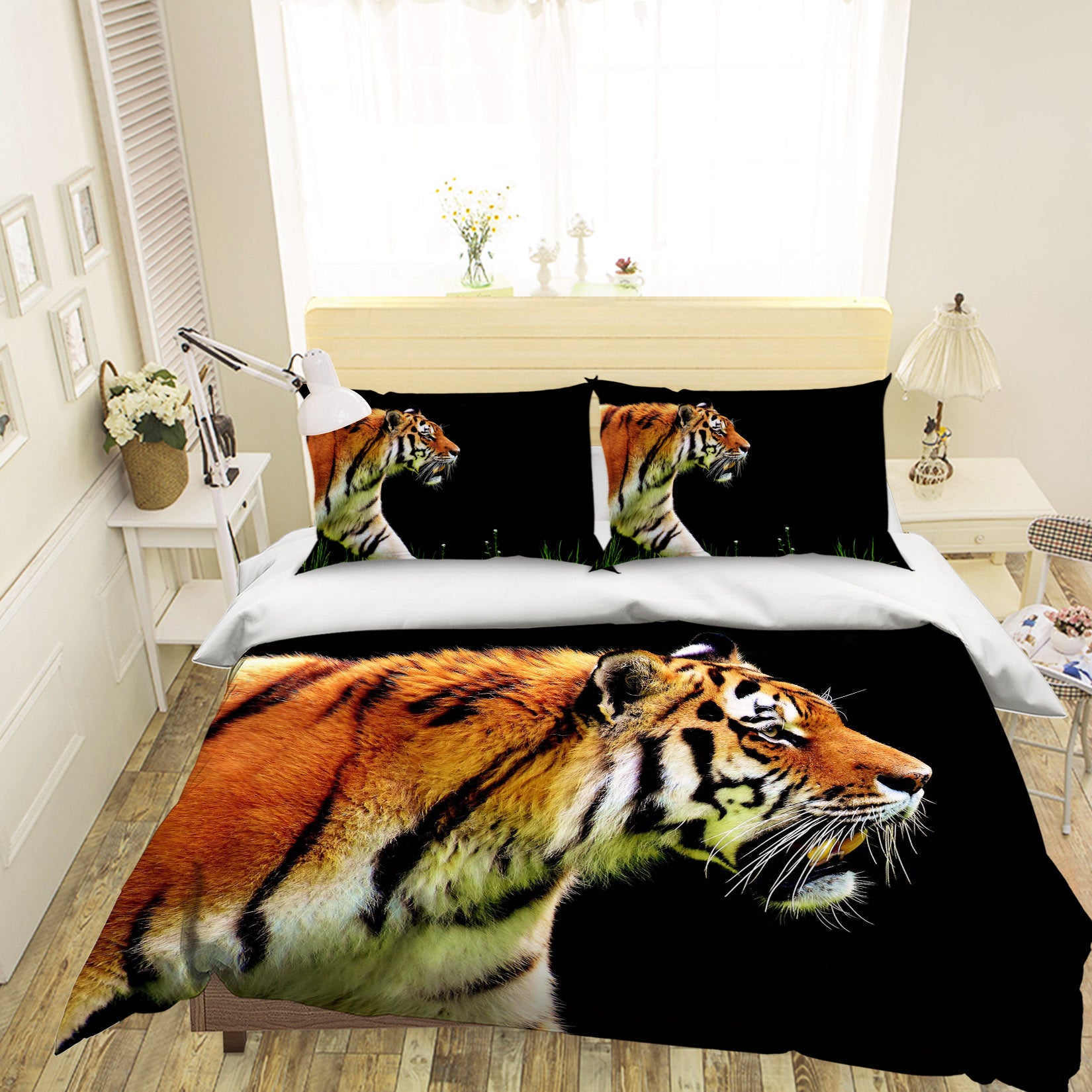 3D Fierce Tiger 1949 Bed Pillowcases Quilt