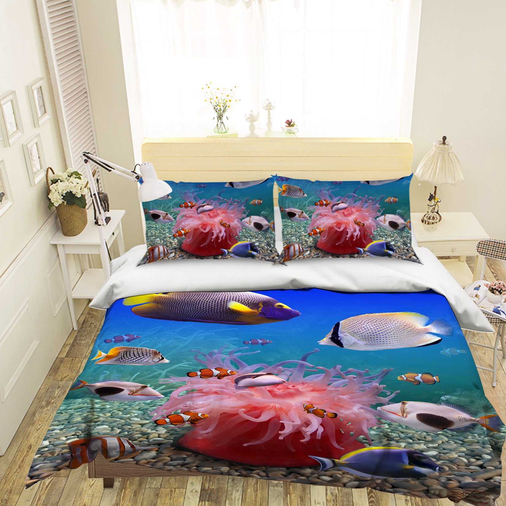 3D Stone Fish Sea 013 Bed Pillowcases Quilt