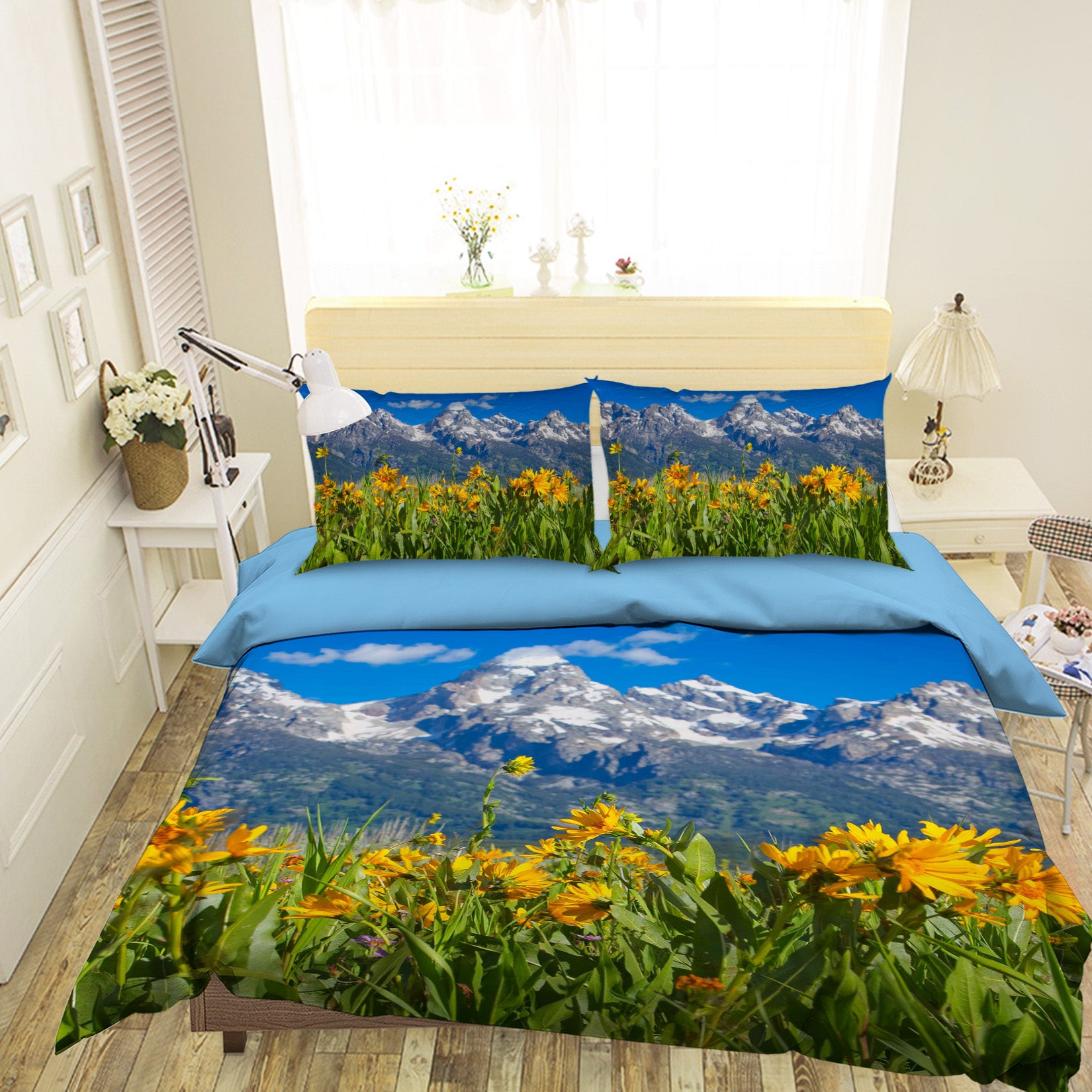 3D Mountain Wildflowers 2122 Kathy Barefield Bedding Bed Pillowcases Quilt