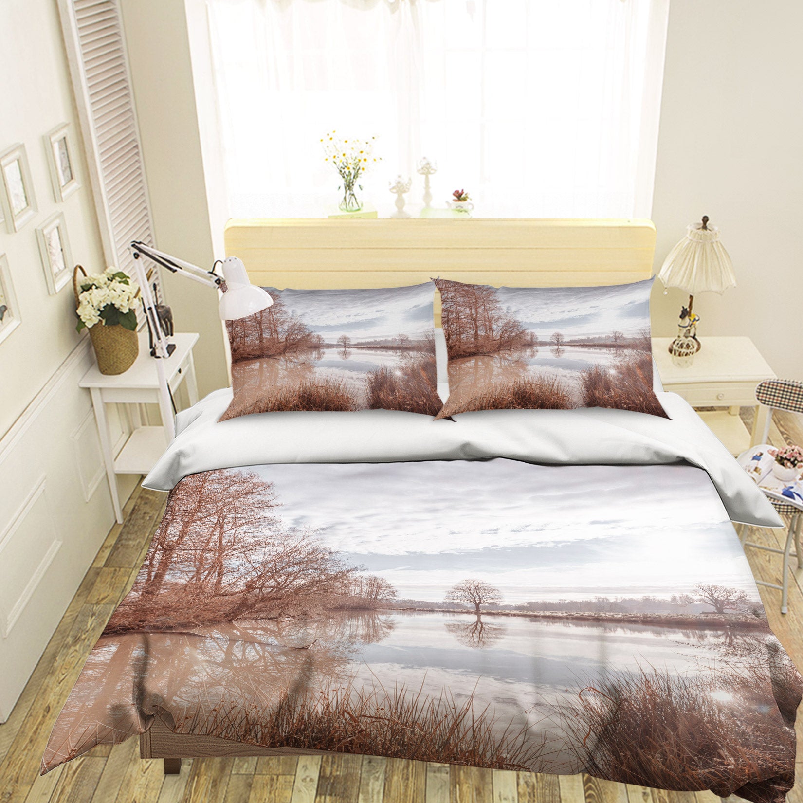 3D Lake Reflection 1079 Assaf Frank Bedding Bed Pillowcases Quilt