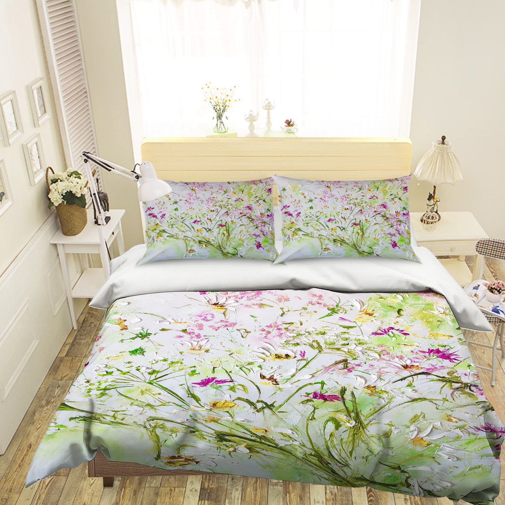 3D Watercolor Pink Flowers 521 Skromova Marina Bedding Bed Pillowcases Quilt