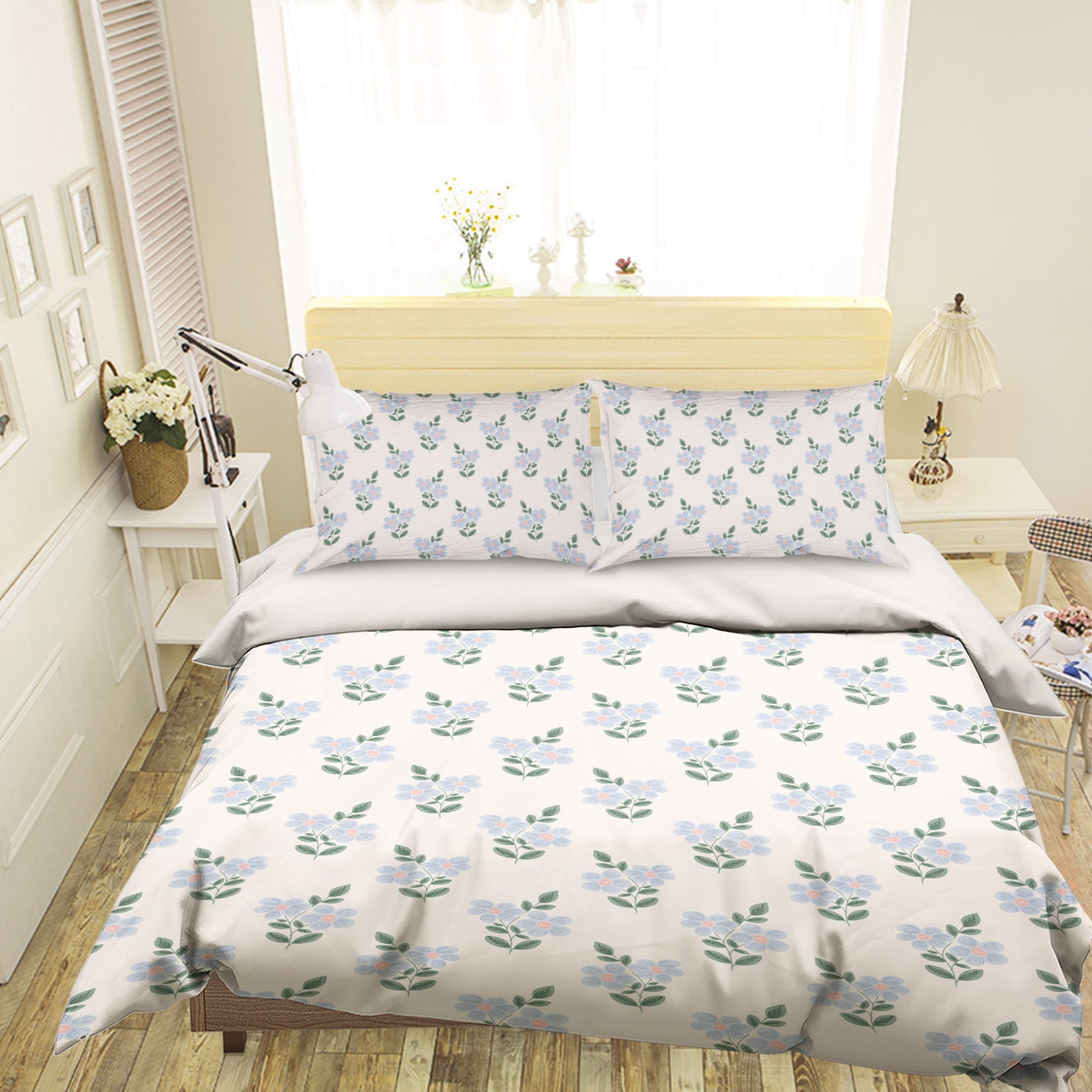 3D Blue Flowers 109152 Kashmira Jayaprakash Bedding Bed Pillowcases Quilt