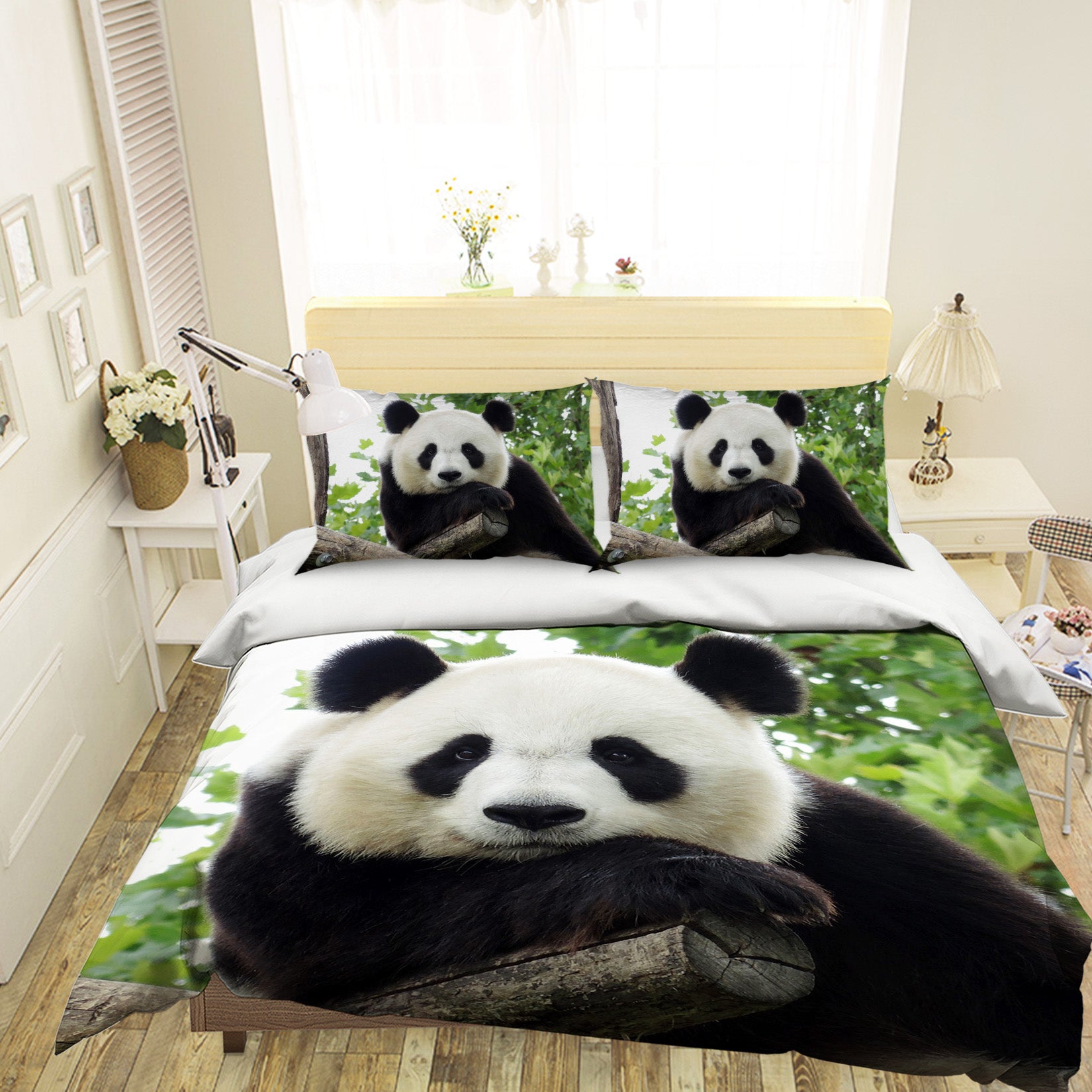 3D Leisurely Panda 127 Bed Pillowcases Quilt