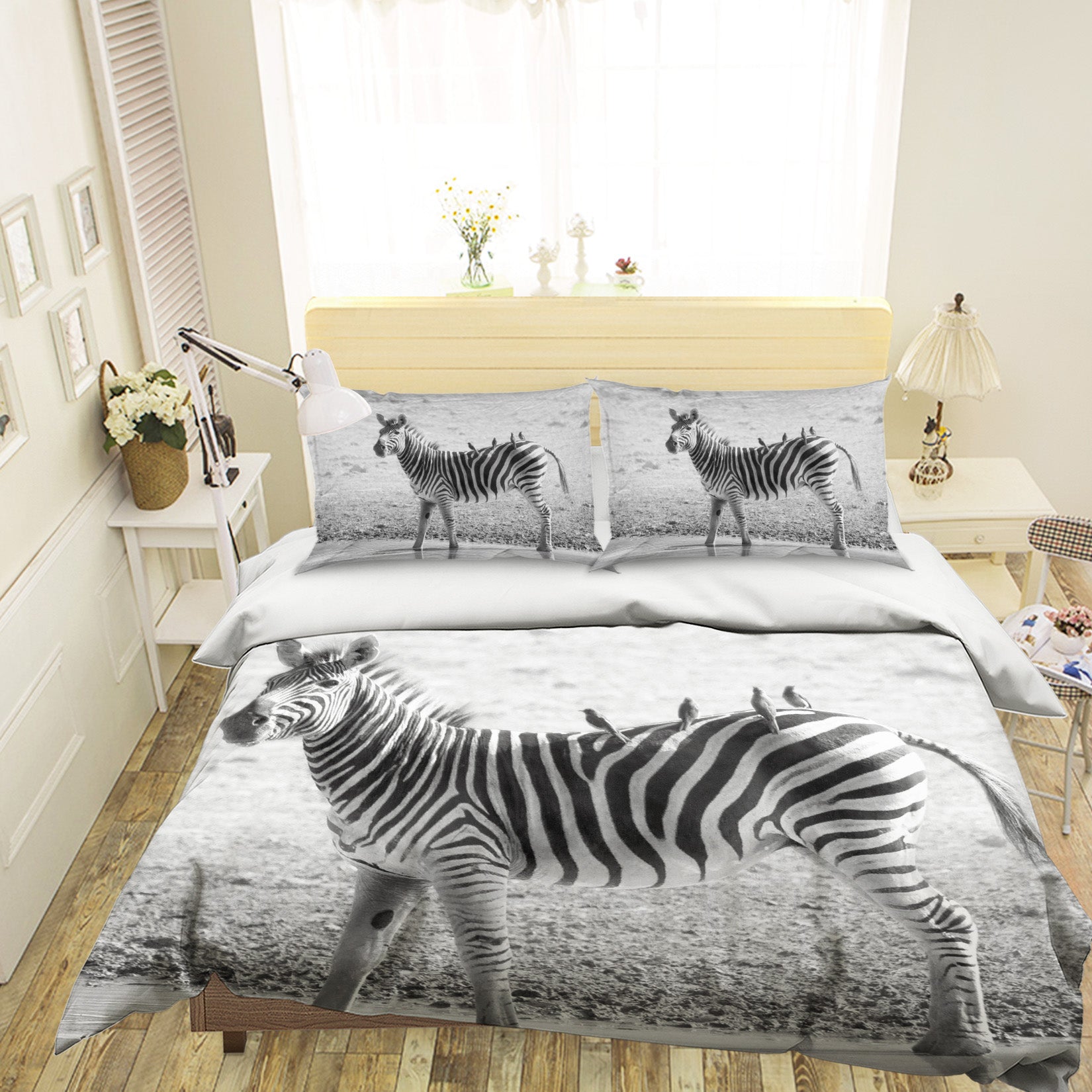3D Zebra River 142 Bed Pillowcases Quilt