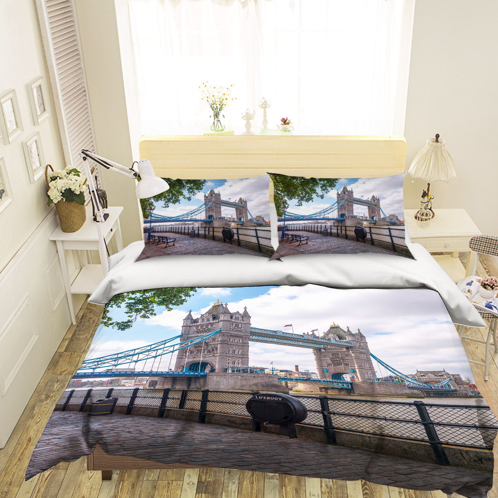 3D Bridge Riverside 85120 Assaf Frank Bedding Bed Pillowcases Quilt