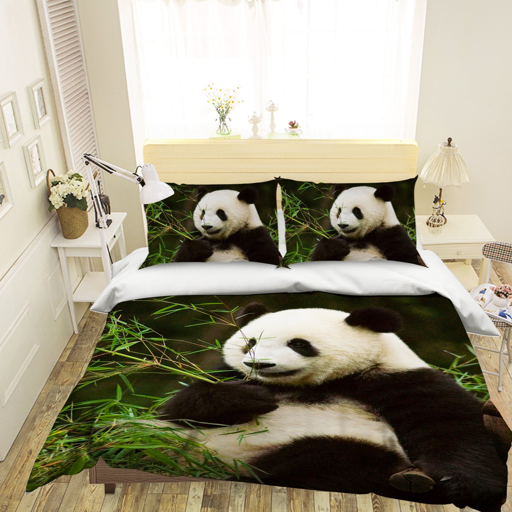 3D Panda Forest 057 Bed Pillowcases Quilt