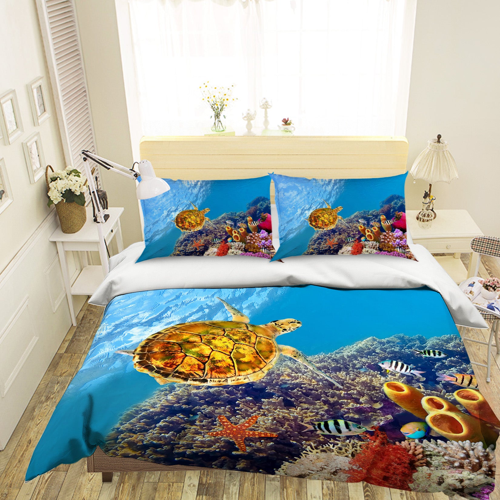 3D Sea Stone Turtle 014 Bed Pillowcases Quilt