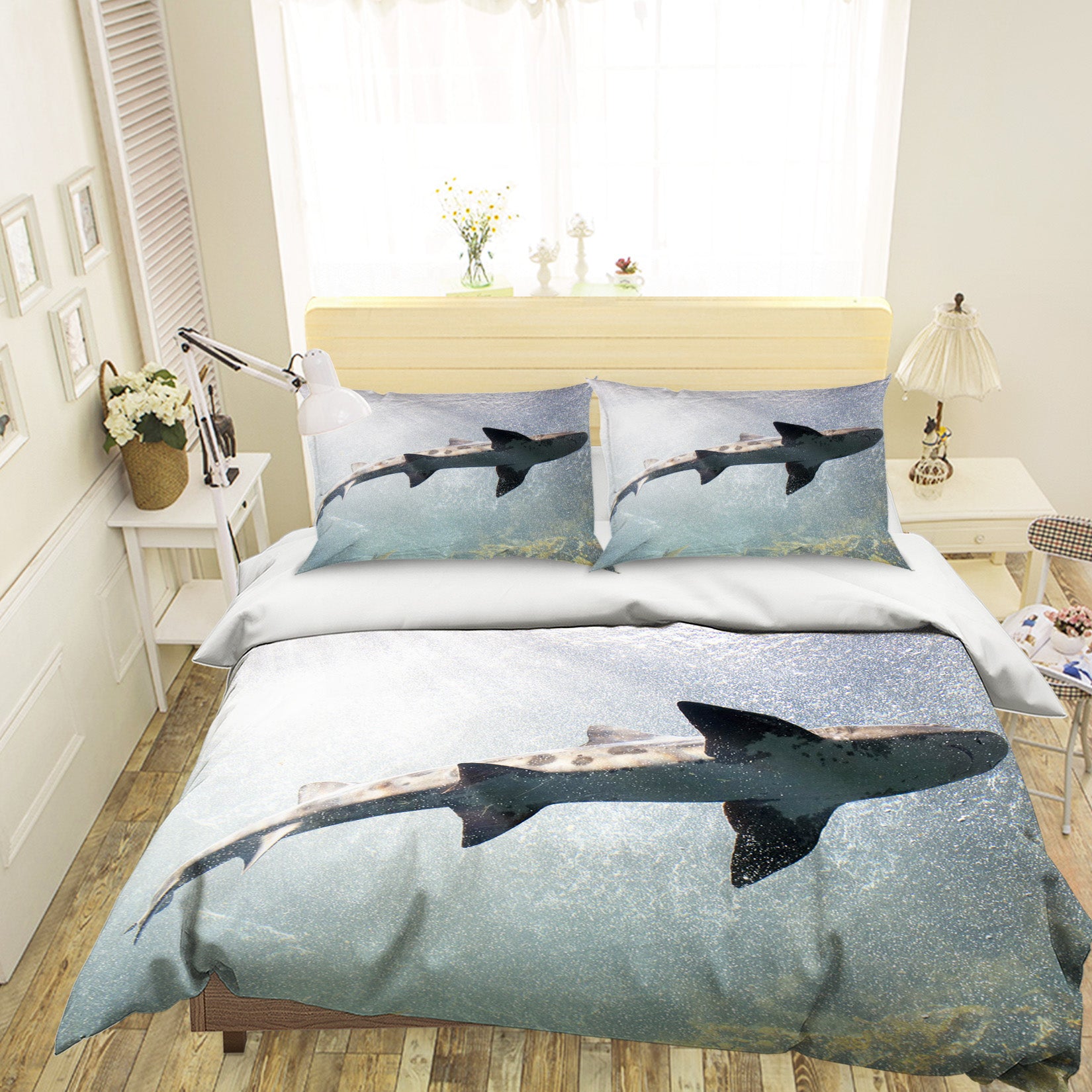 3D Shark Bottom 033 Bed Pillowcases Quilt