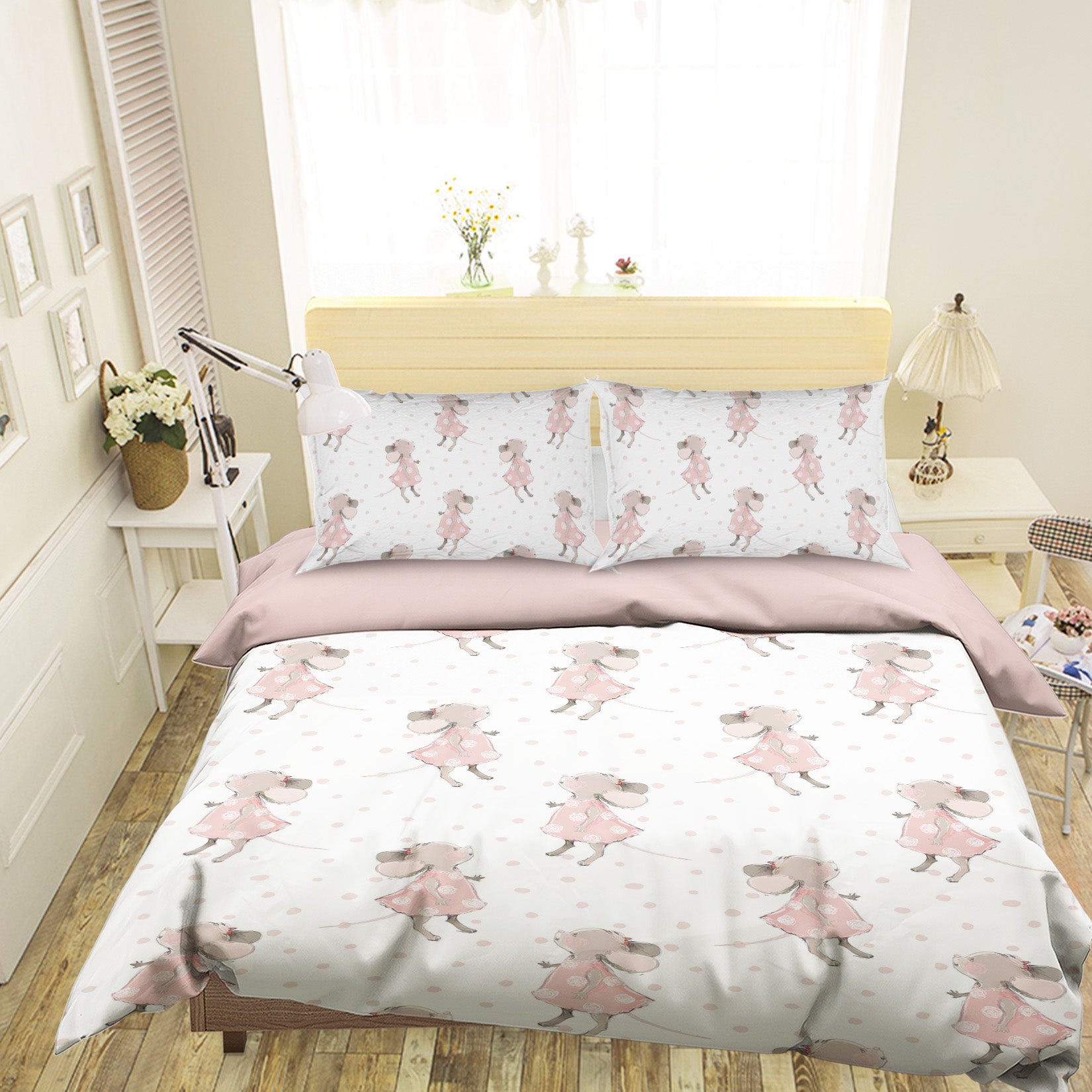 3D Pink Mouse 198 Uta Naumann Bedding Bed Pillowcases Quilt