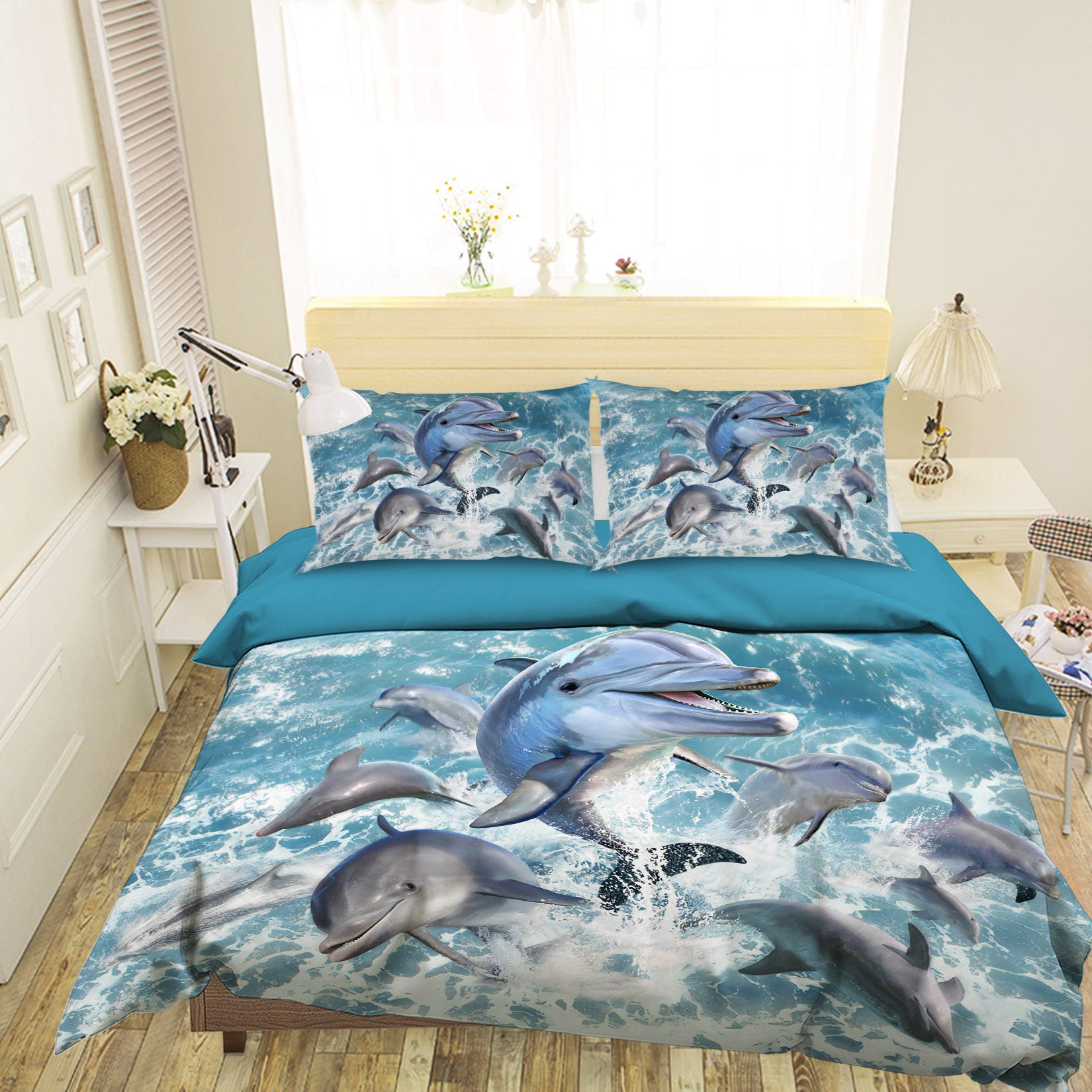 3D Dolphin Jump 2104 Jerry LoFaro bedding Bed Pillowcases Quilt