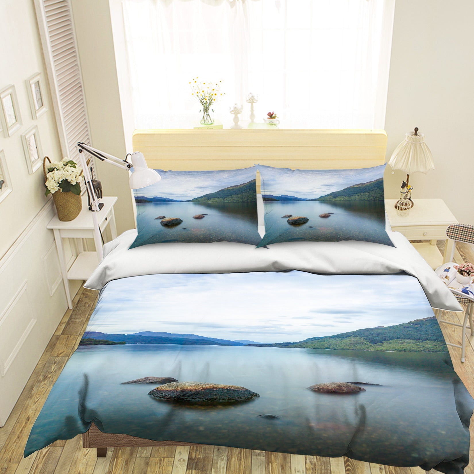3D Stone Lake 1042 Assaf Frank Bedding Bed Pillowcases Quilt