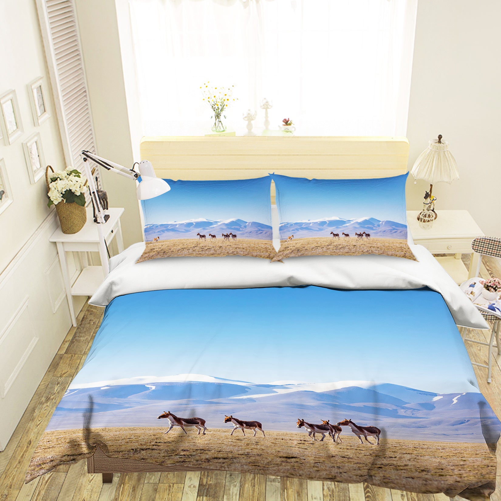 3D Prairie Sheep 020 Bed Pillowcases Quilt