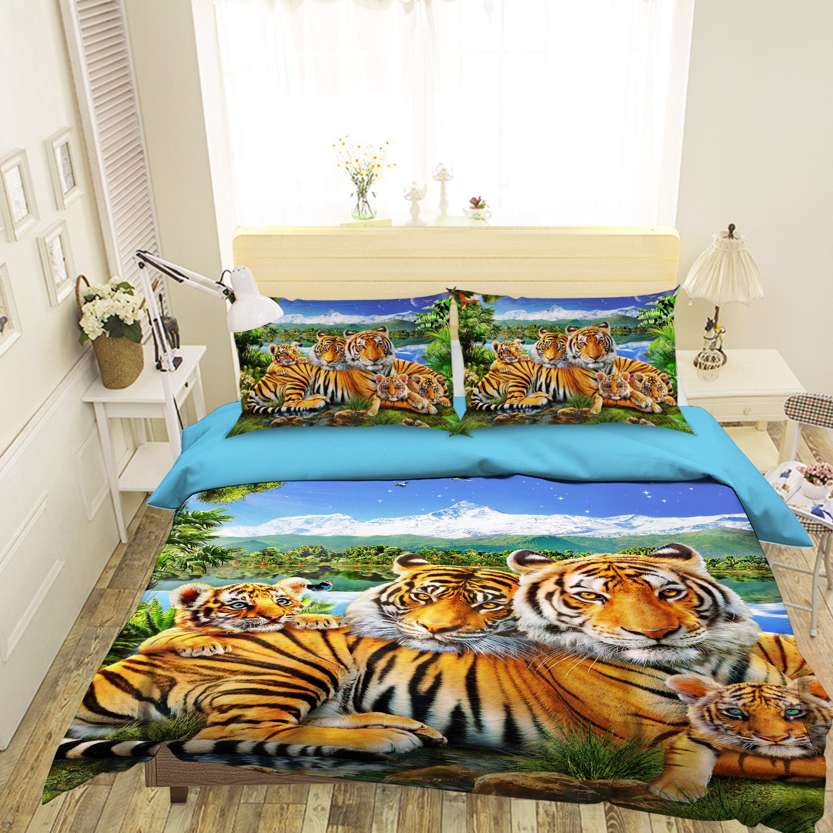 3D Loving Tigers 2121 Adrian Chesterman Bedding Bed Pillowcases Quilt