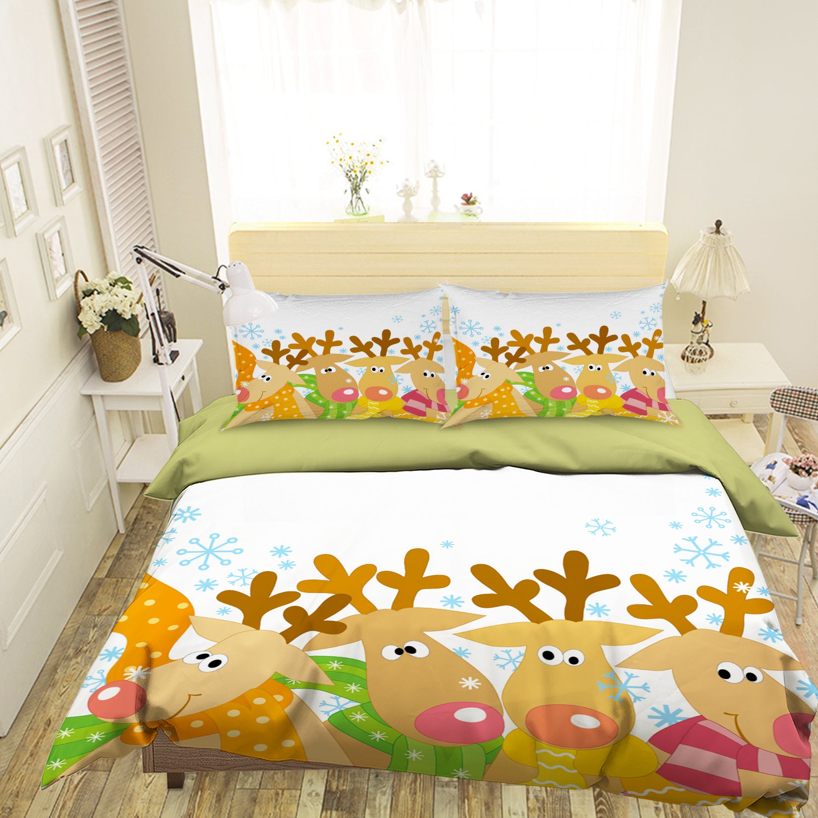 3D Deer 31100 Christmas Quilt Duvet Cover Xmas Bed Pillowcases