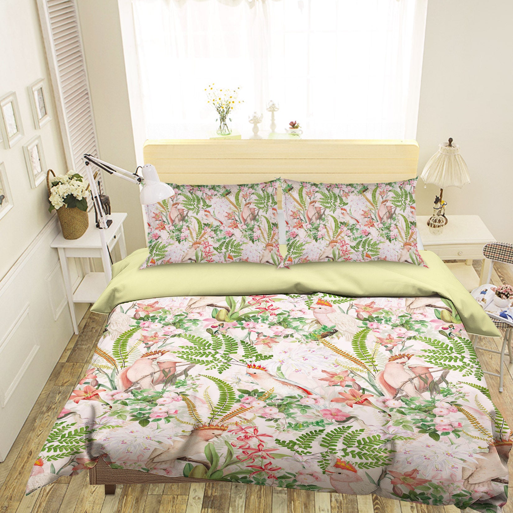3D Parrot Red Lily Flower 127 Uta Naumann Bedding Bed Pillowcases Quilt