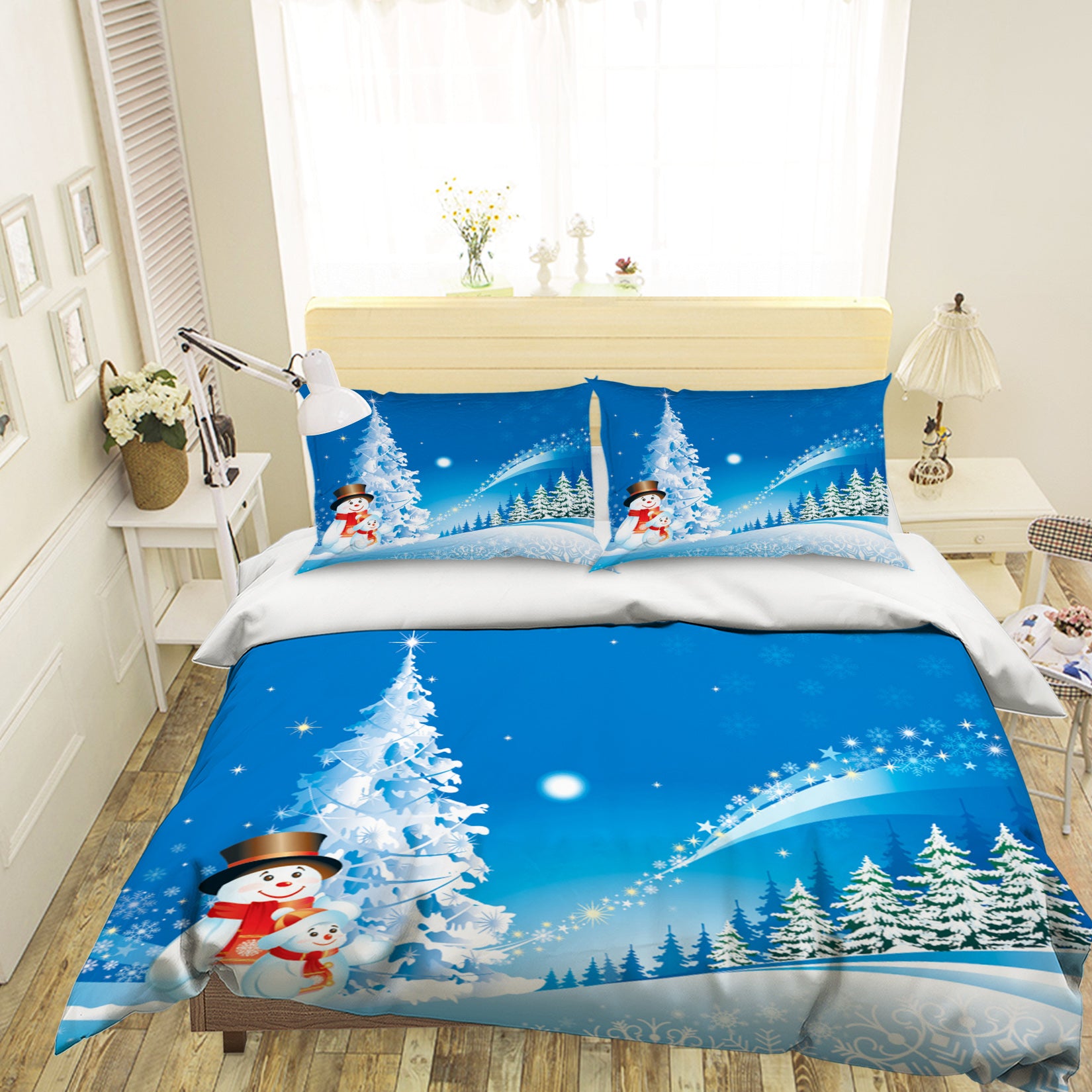 3D Snowman 31119 Christmas Quilt Duvet Cover Xmas Bed Pillowcases