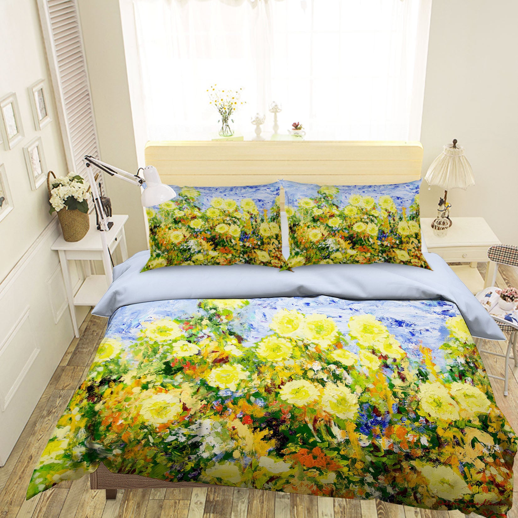 3D Yellow Chrysanthemum 1145 Allan P. Friedlander Bedding Bed Pillowcases Quilt