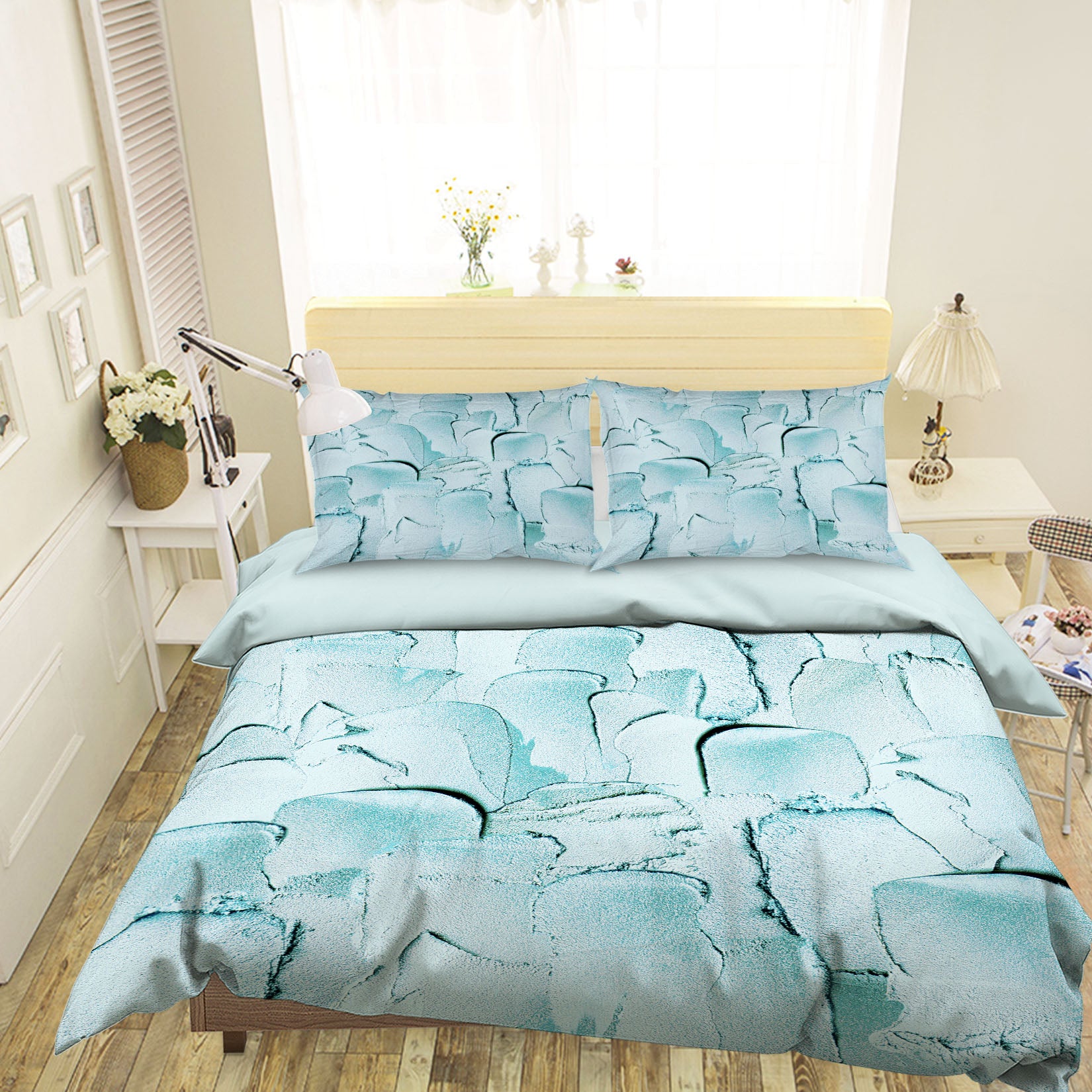 3D Light Blue Pigment 020 Uta Naumann Bedding Bed Pillowcases Quilt