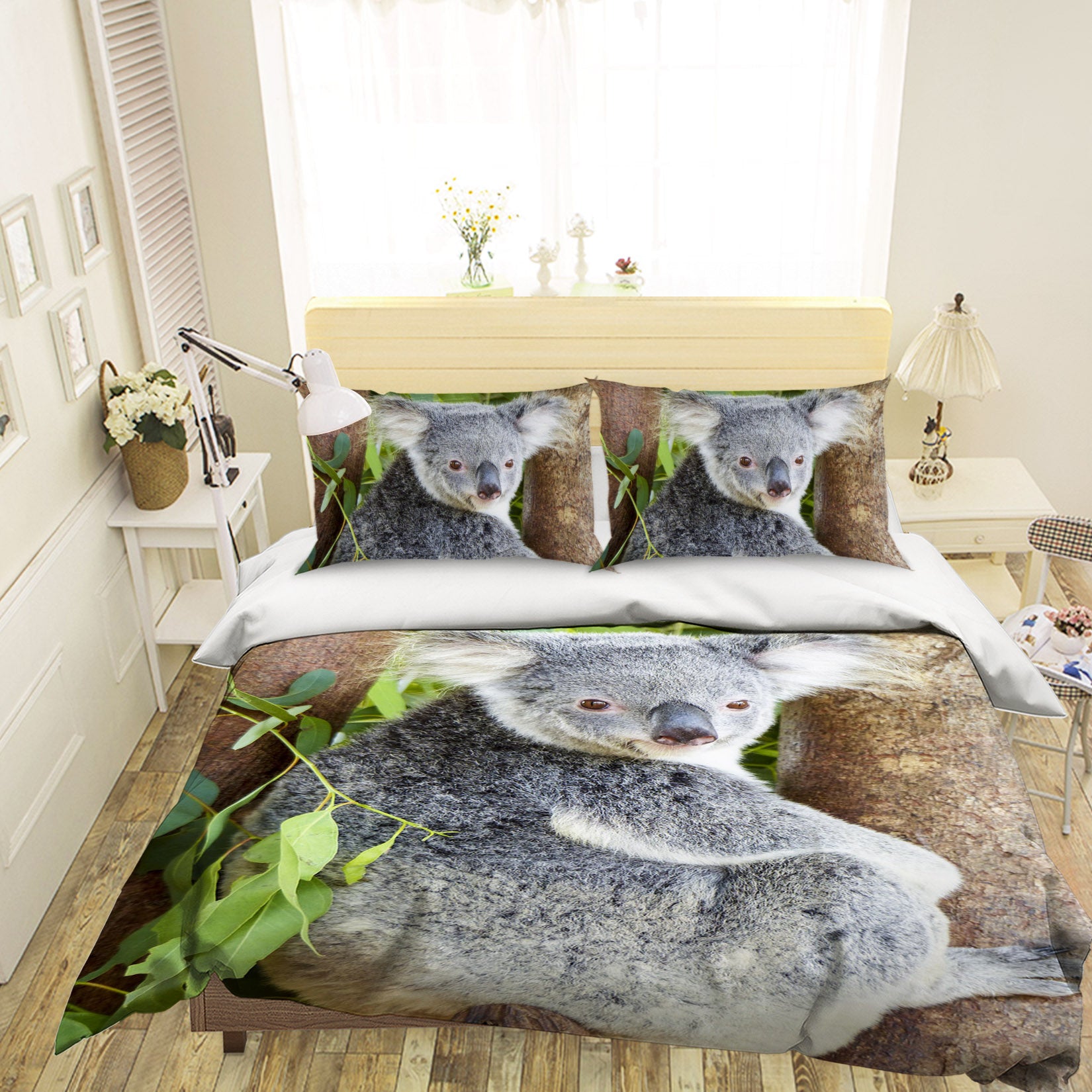 3D Koala Trees 080 Bed Pillowcases Quilt